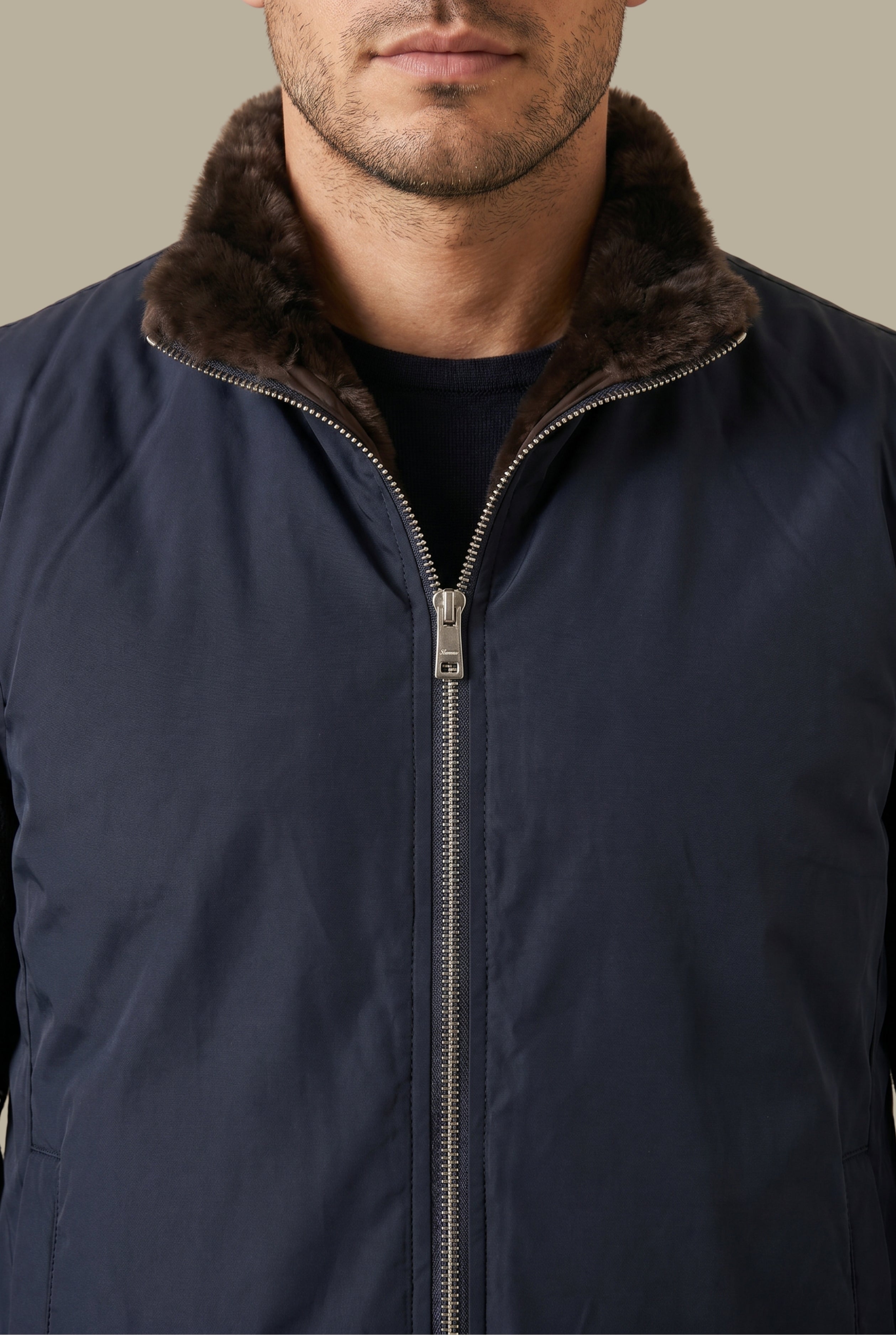 Ziamore Fur Bodywarmer Navy
