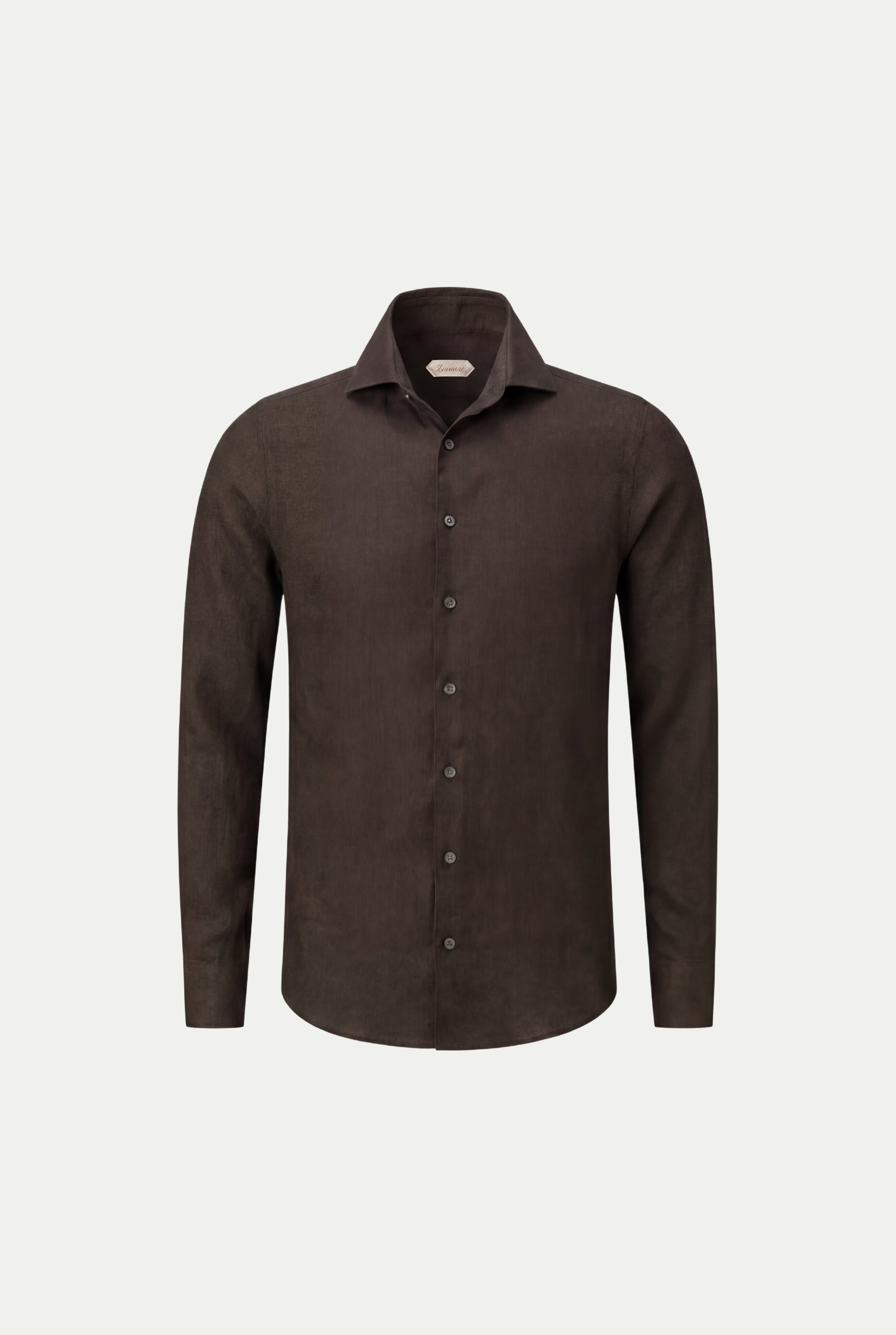 Amalfi Long Sleeve Linen Shirt Dark Brown