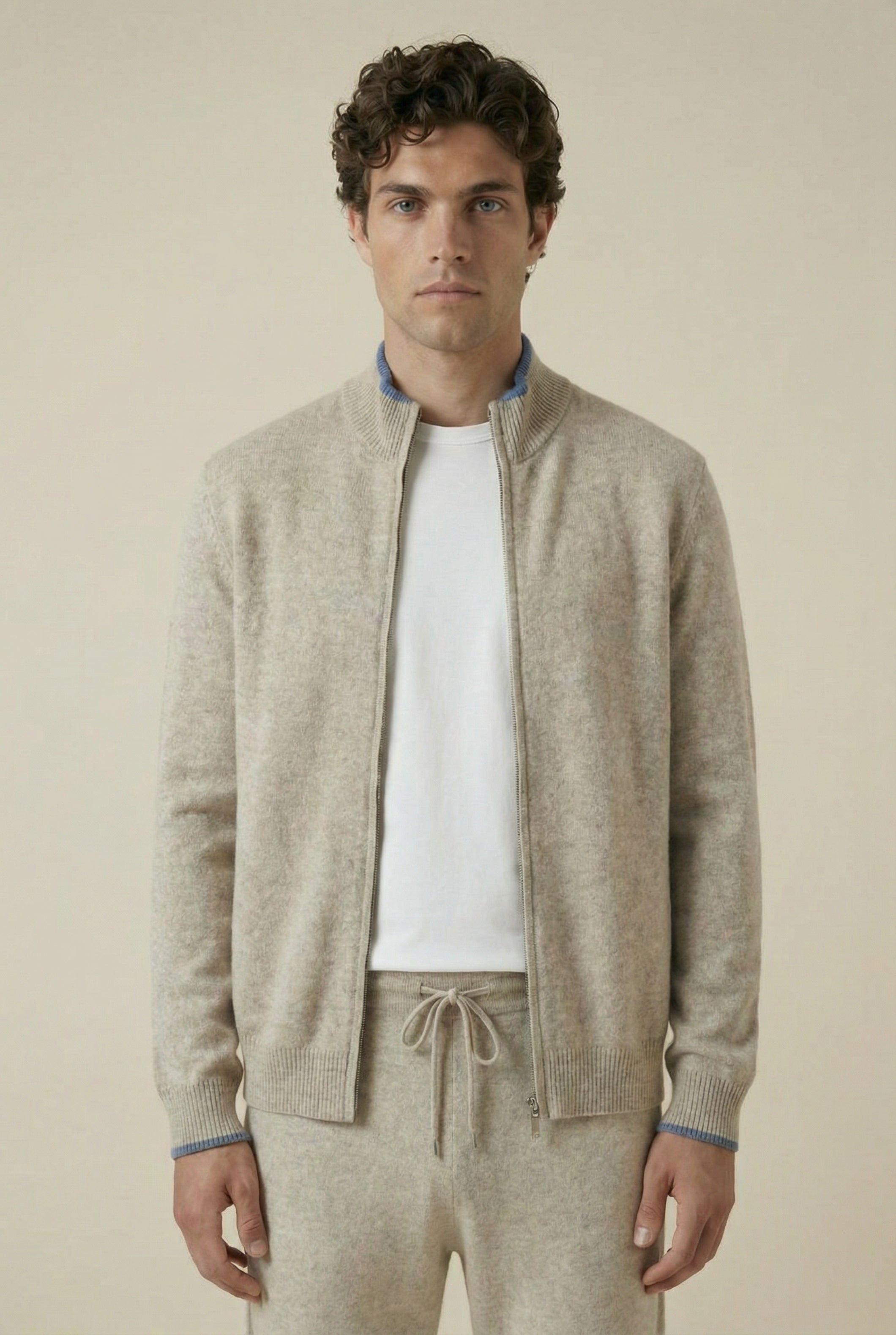 Venezia Cashmere Set Beige Blue