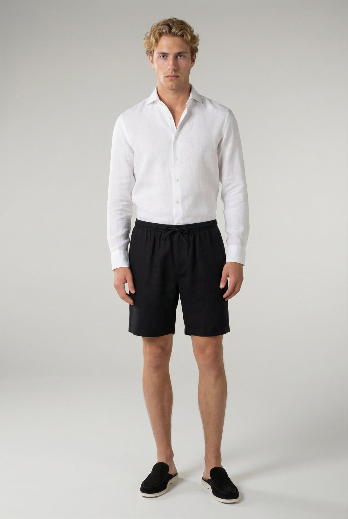 Amalfi Linen Short Black