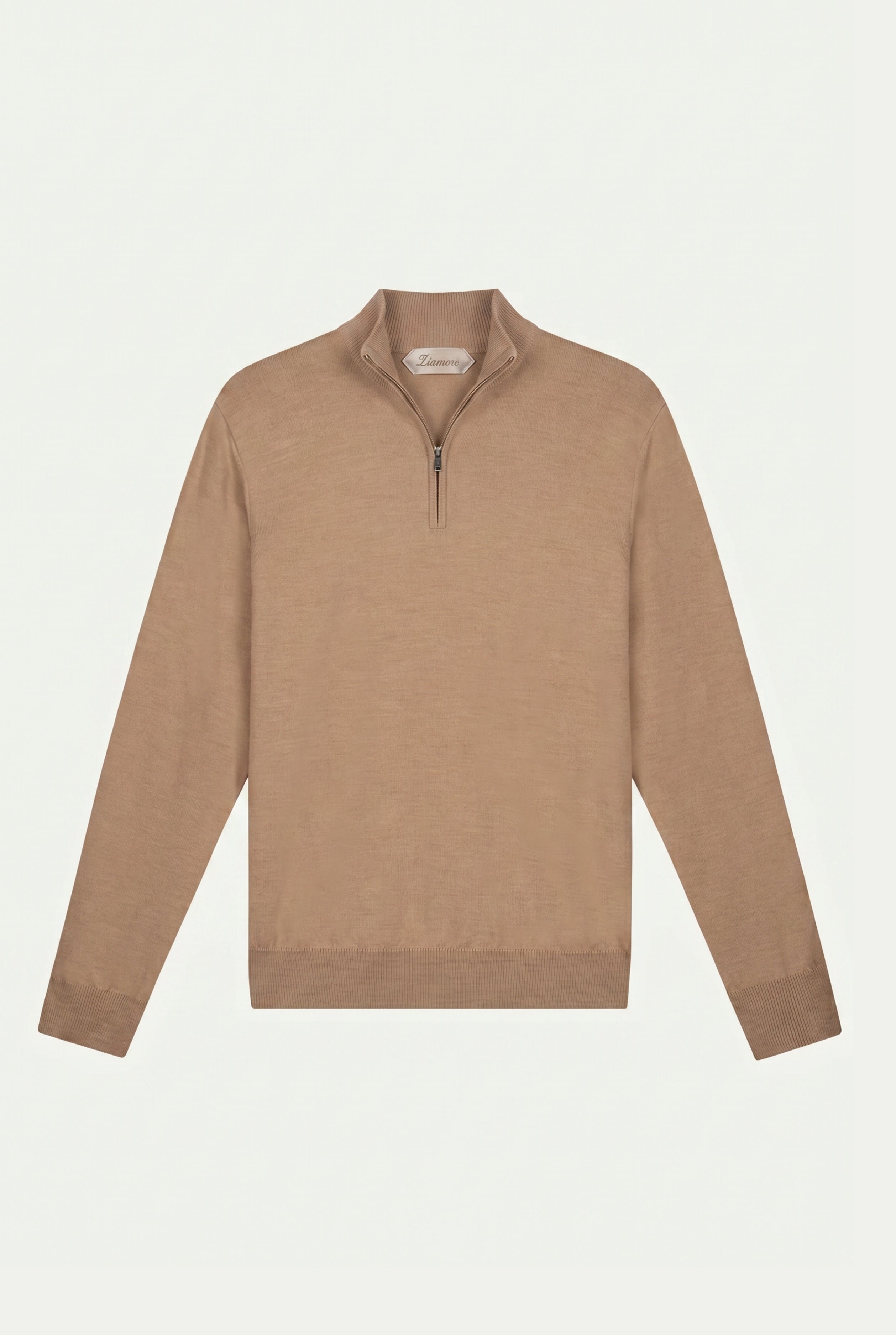 Merino Quarter Zip Camel