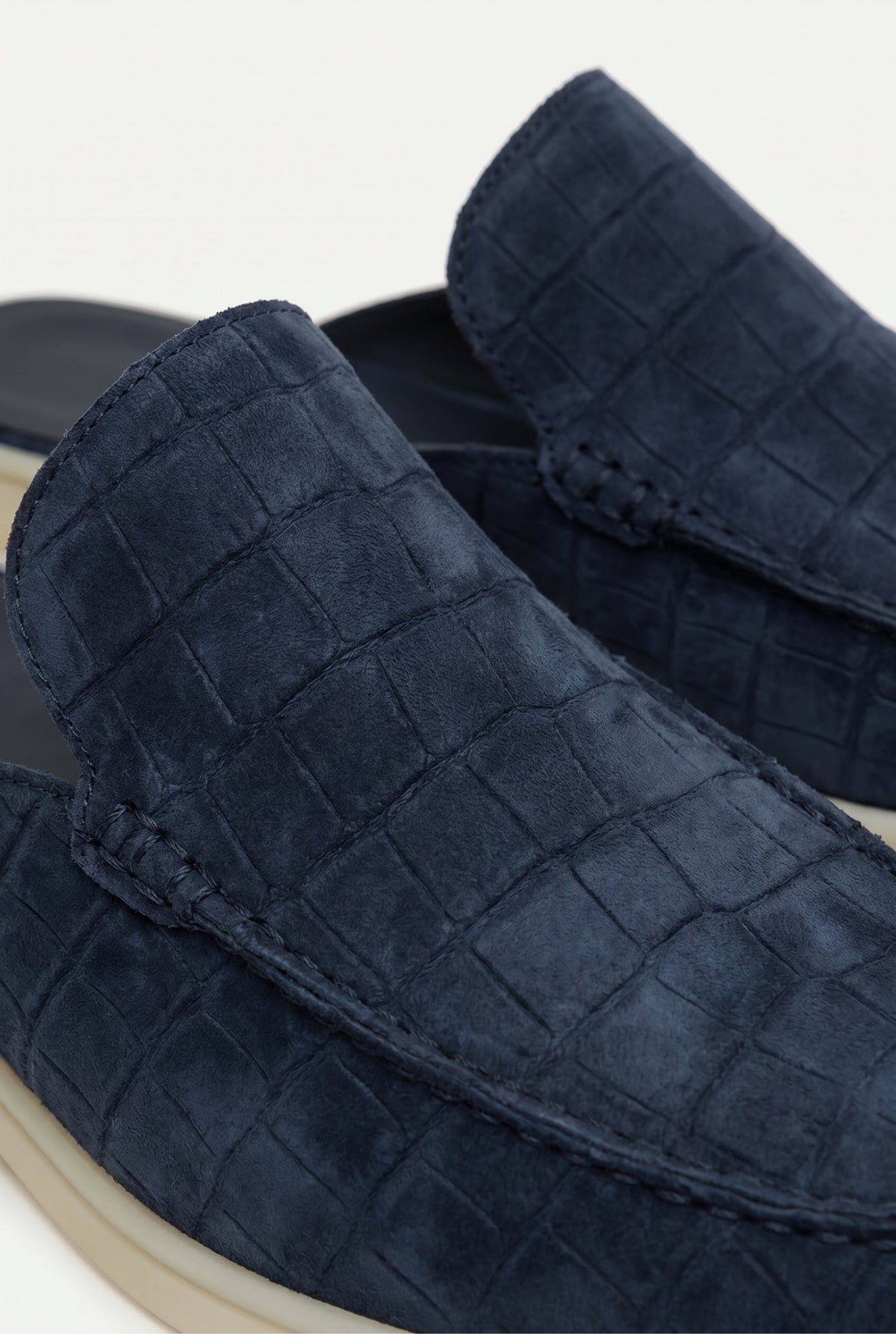 Yacht Mule Nubuck Crocodile Navy