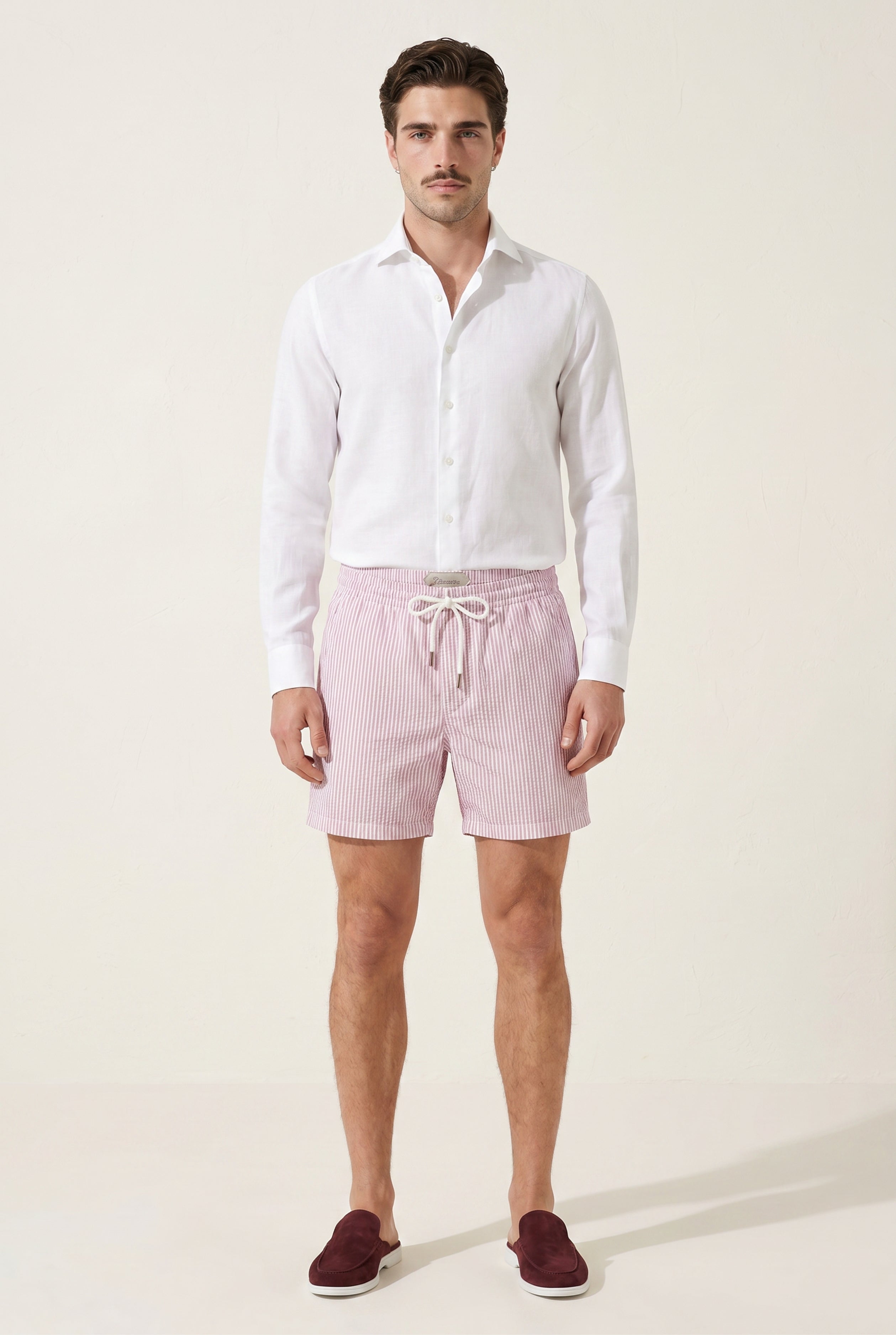 Amalfi Swim Short Pink/White Stripe
