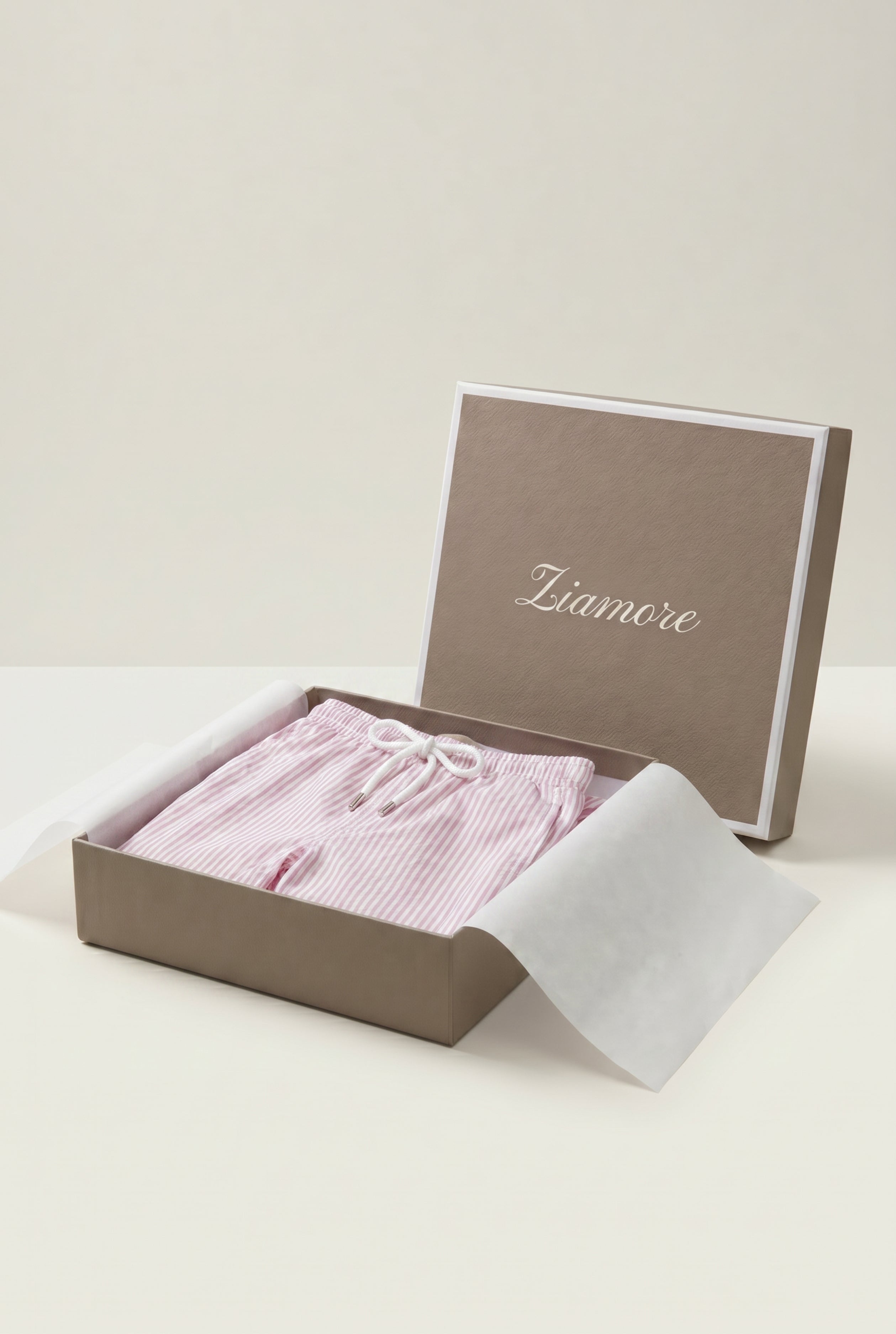 Amalfi Swim Short Pink/White Stripe