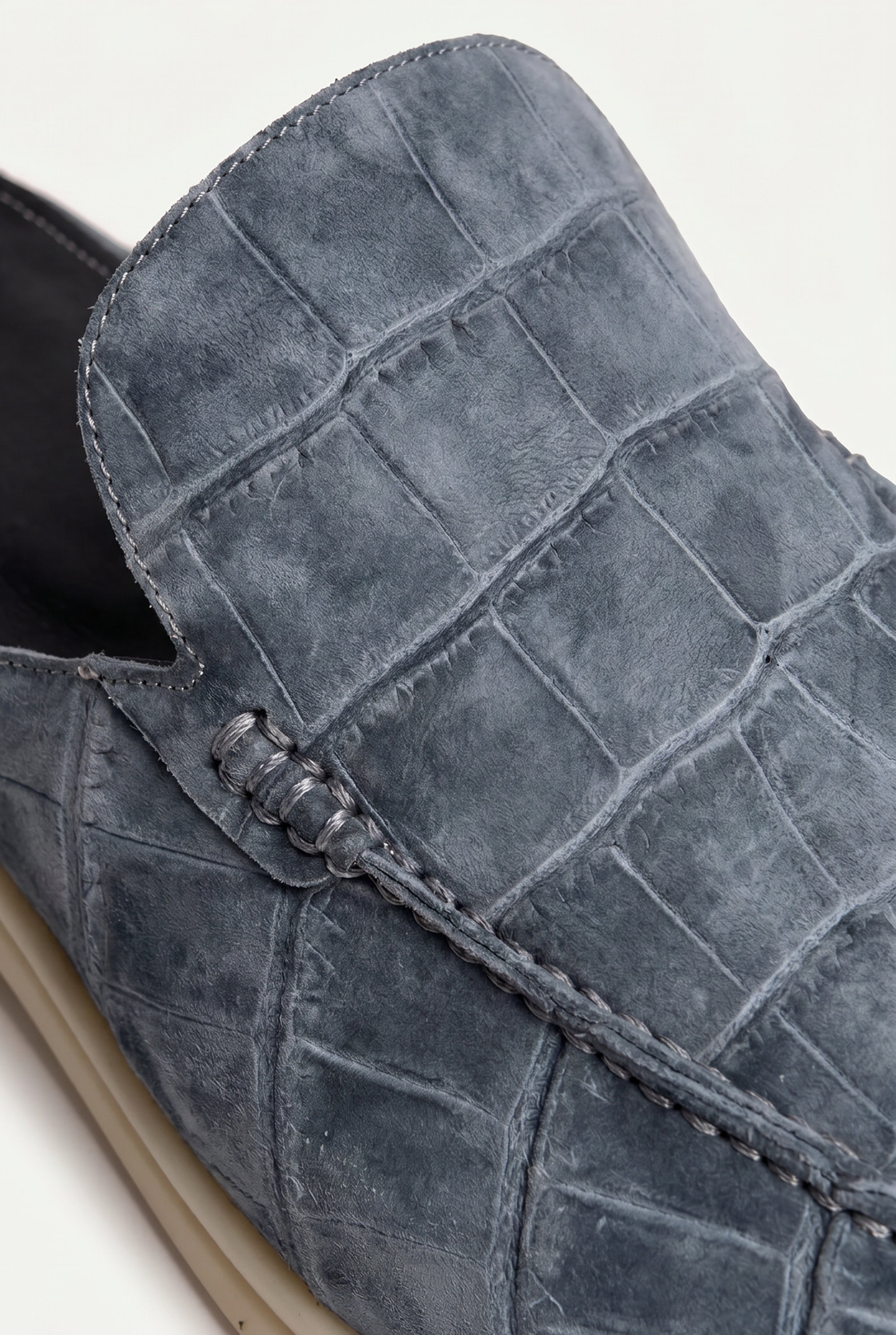 Yacht Mule Nubuck Crocodile Slate