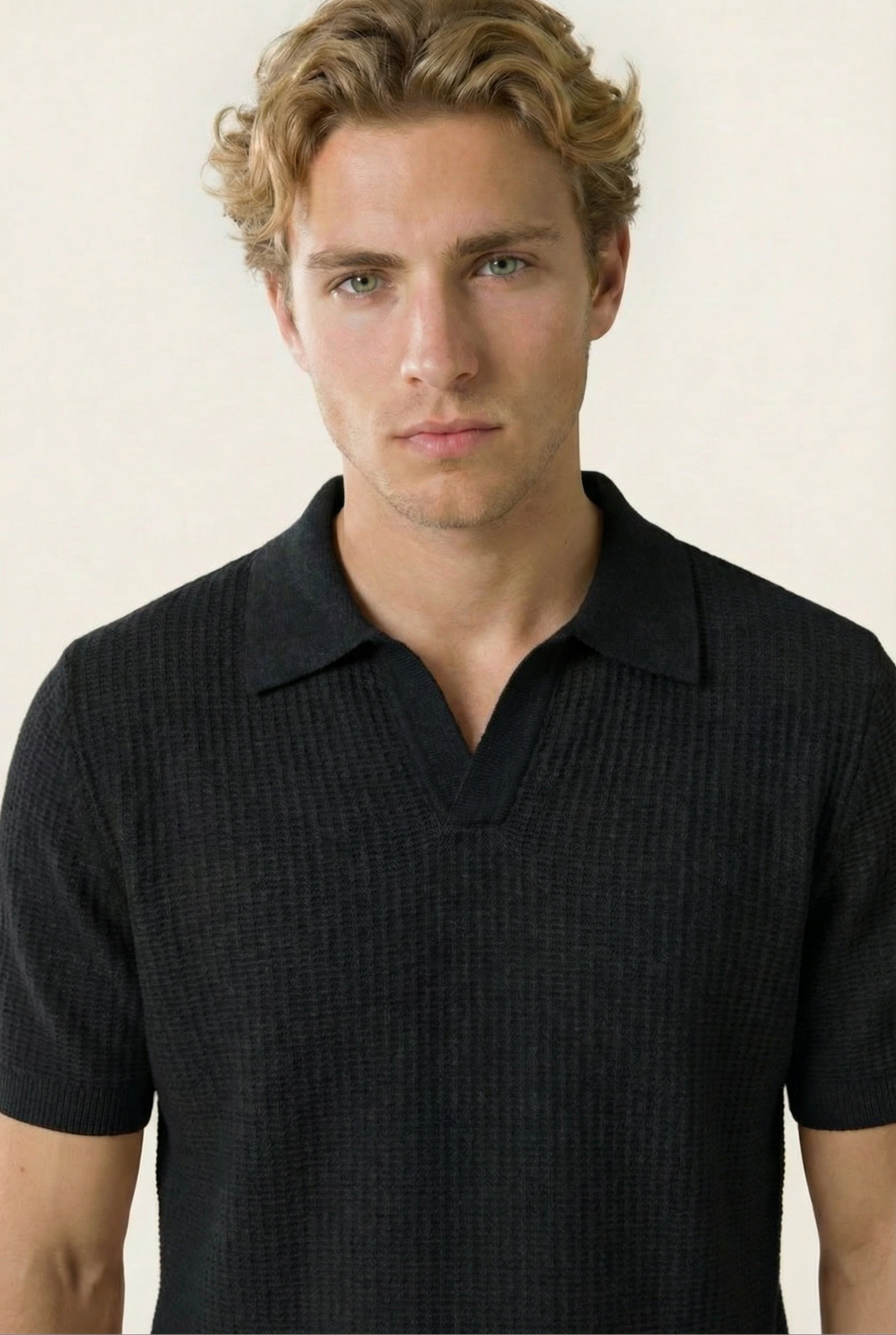 Ravello Knit Polo Forest Black
