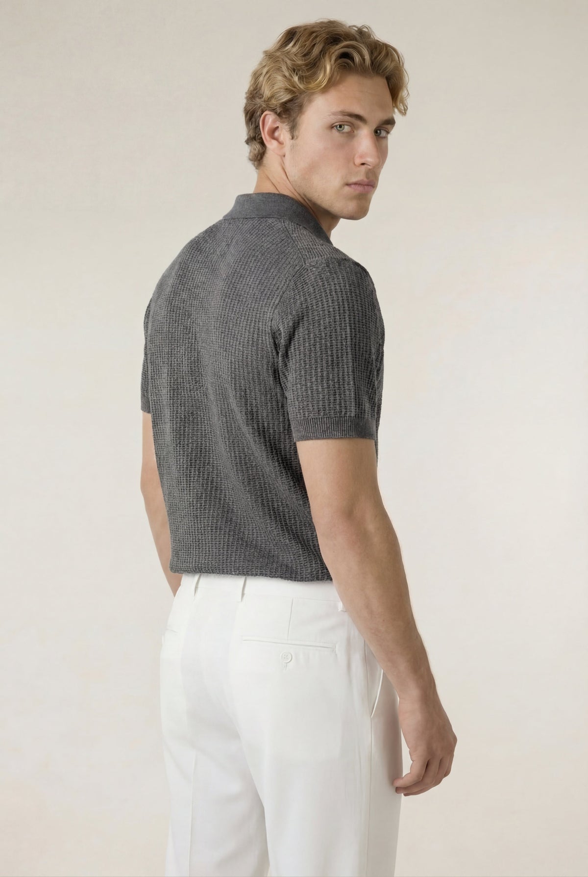Ravello Knit Polo Grey