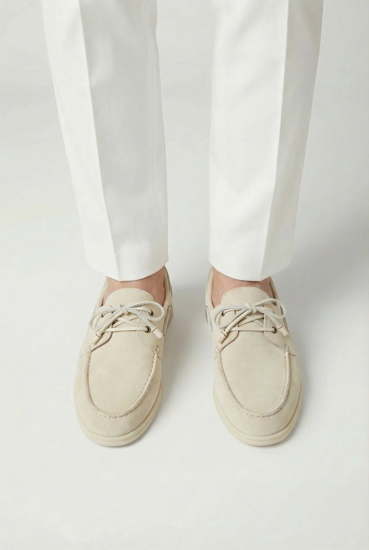 Yacht Walk Suede Loafer Cream