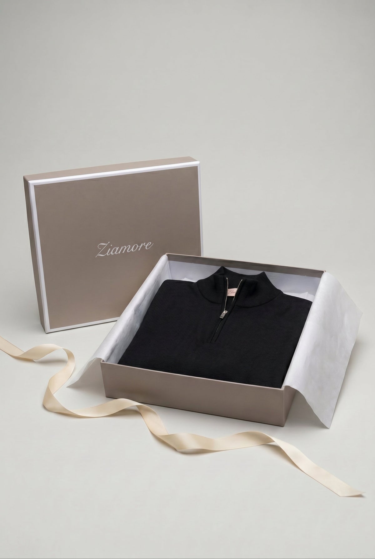 Merino Quarter Zip Black