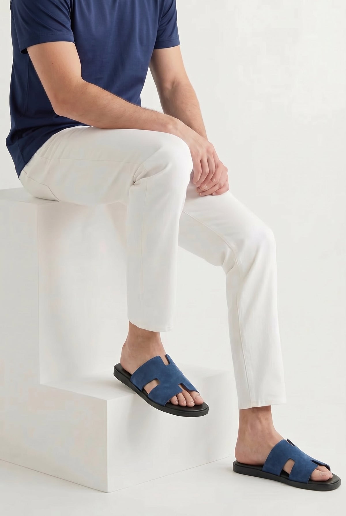 Capri Suède Slide Navy