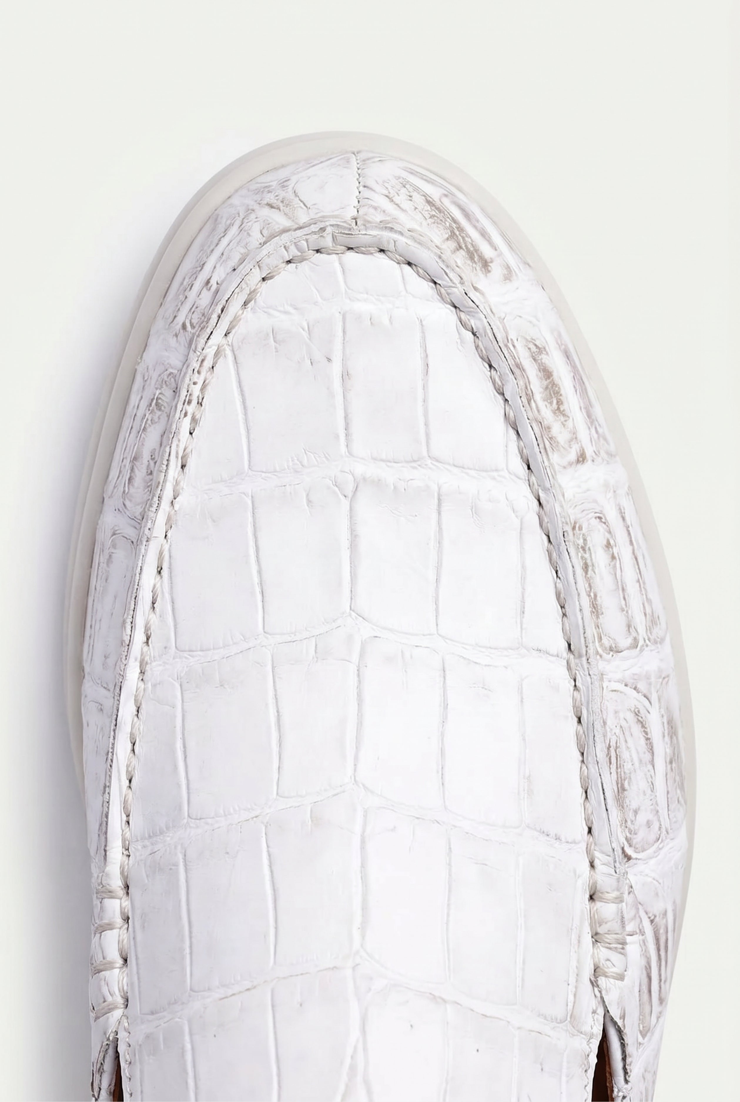 Yacht Mule Nubuck Crocodile White