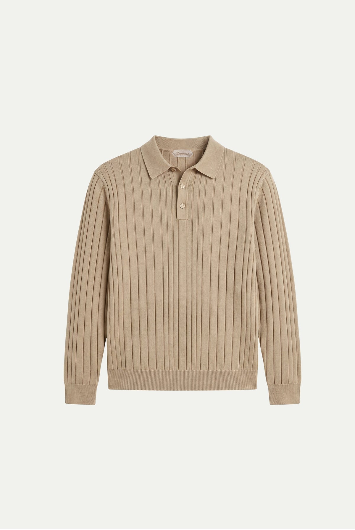 Extrafine Long Sleeve Polo Sand