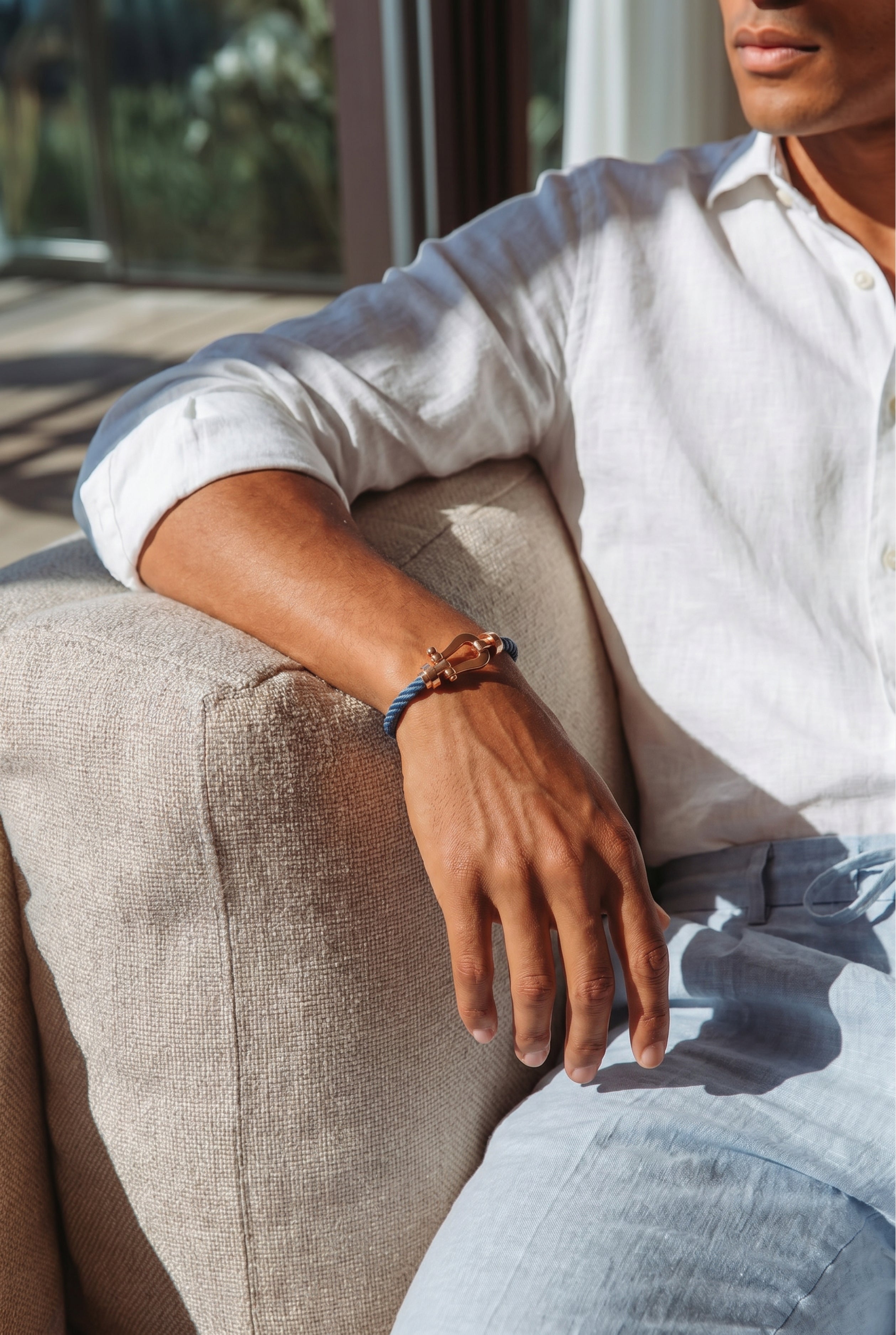 Ziamore Yacht Bracelet Navy/Rose Gold