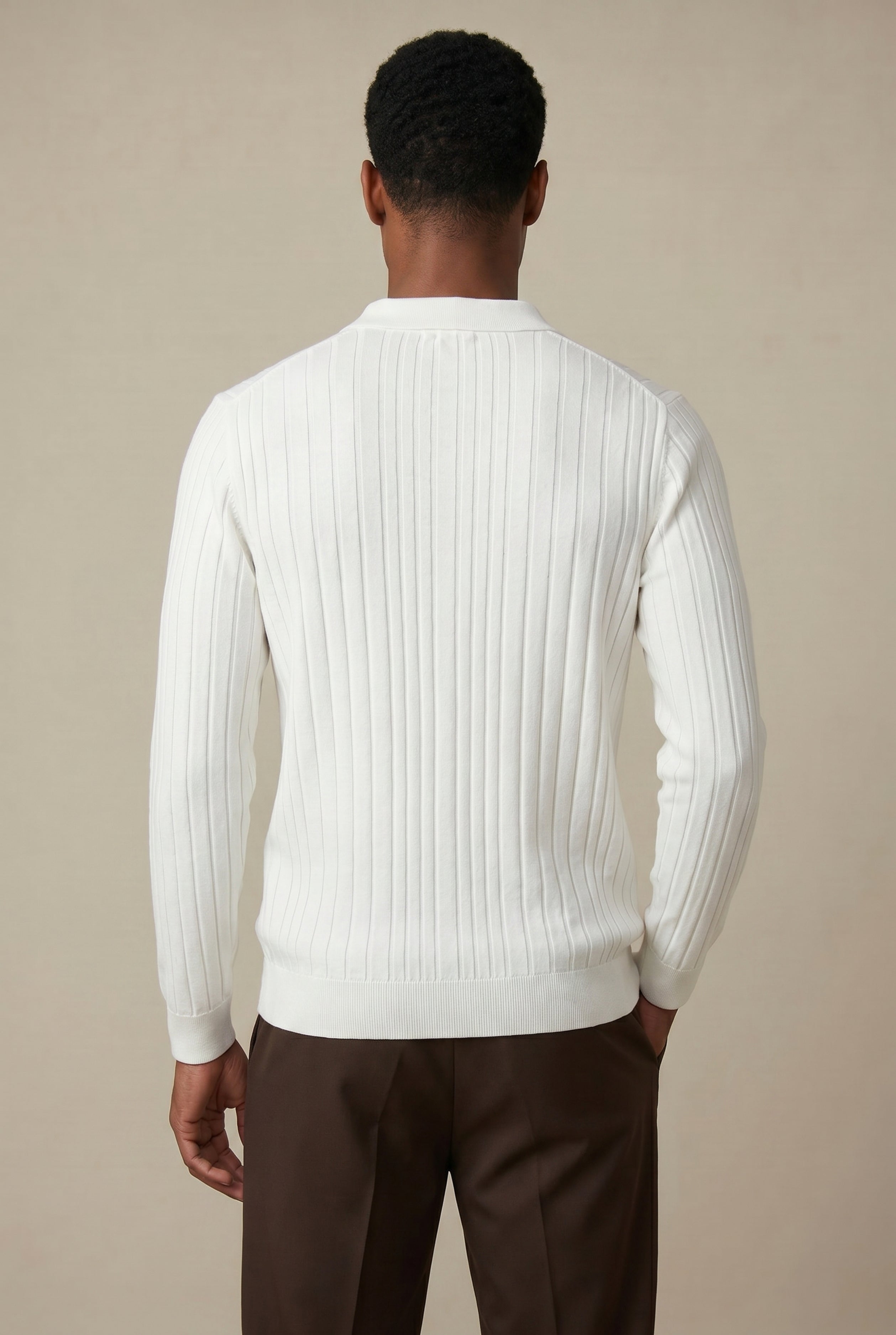 Extrafine Long Sleeve Polo White