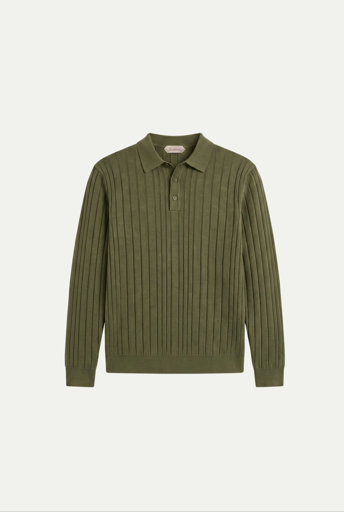 Extrafine Long Sleeve Polo Olive