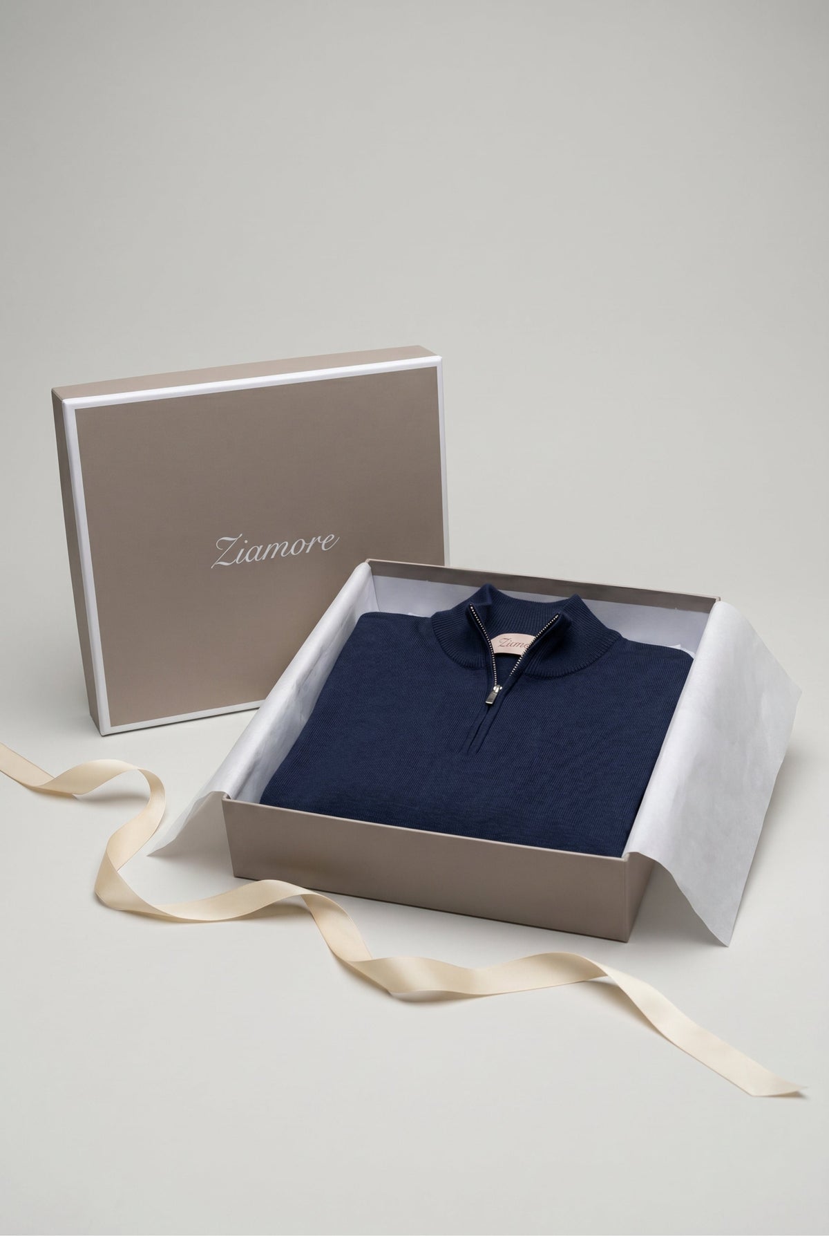 Merino Quarter Zip Navy