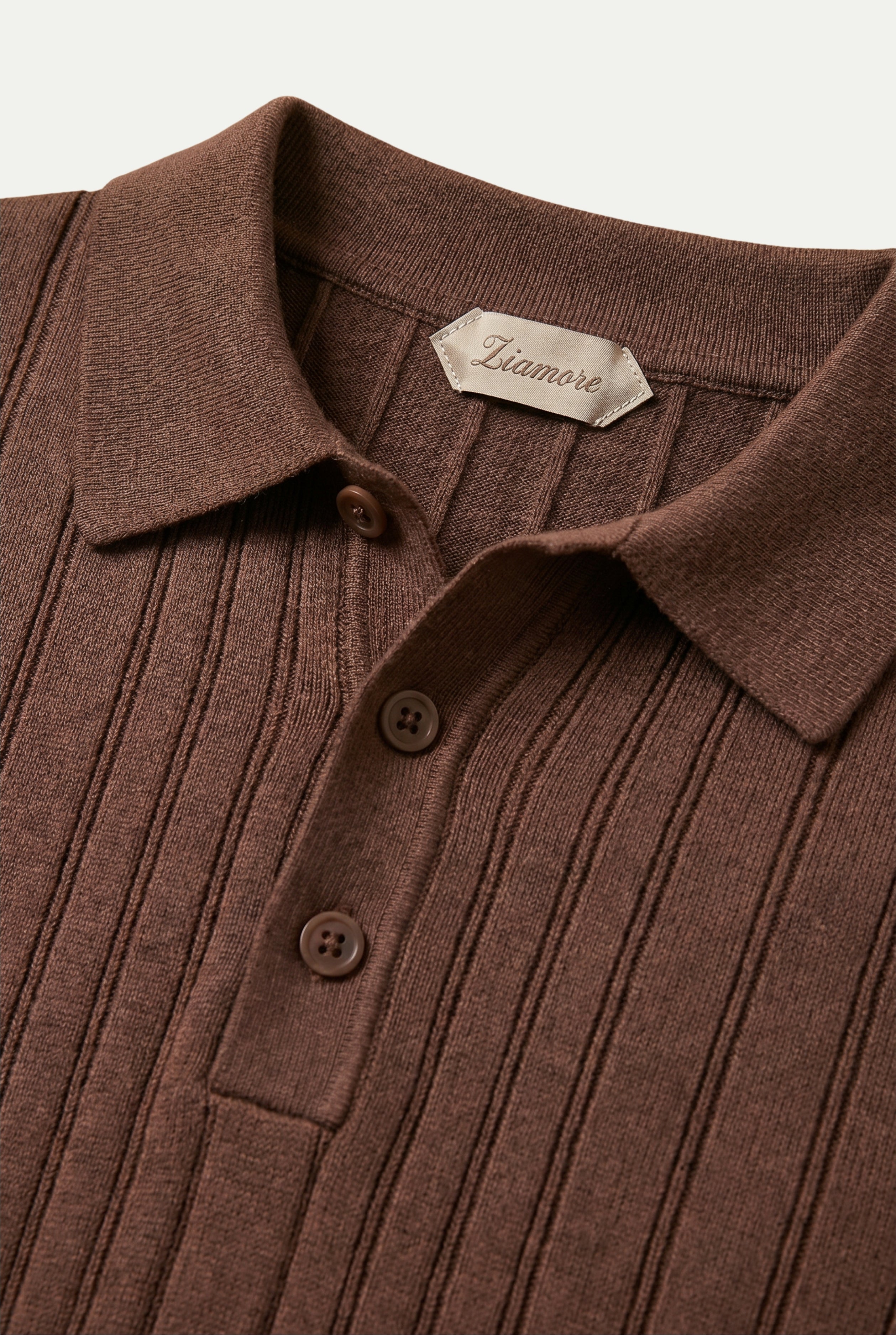 Extrafine Long Sleeve Polo Chocolate