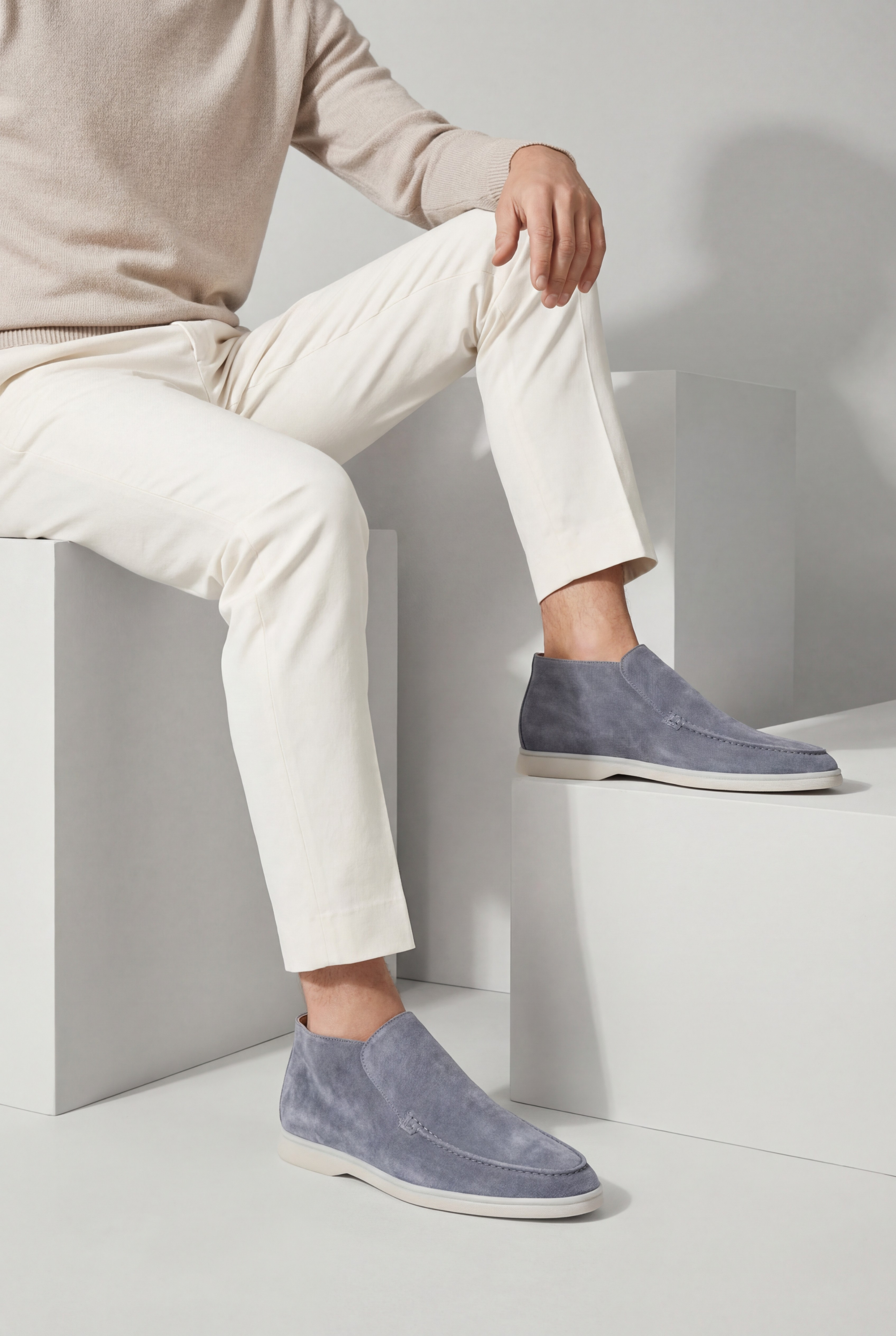 Amalfi Suede City Loafer Baby Blue