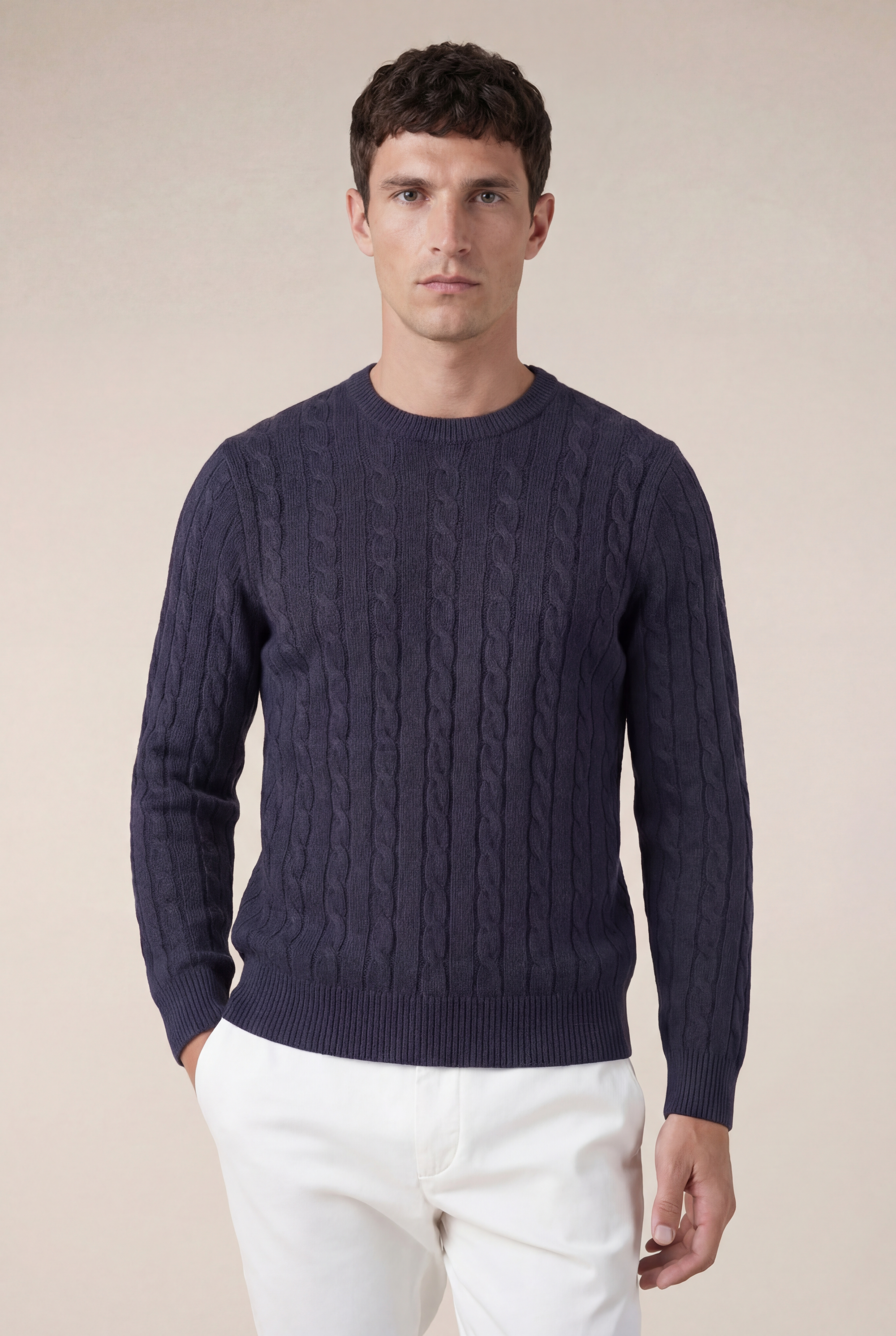 Como Cashmere Crewneck Navy