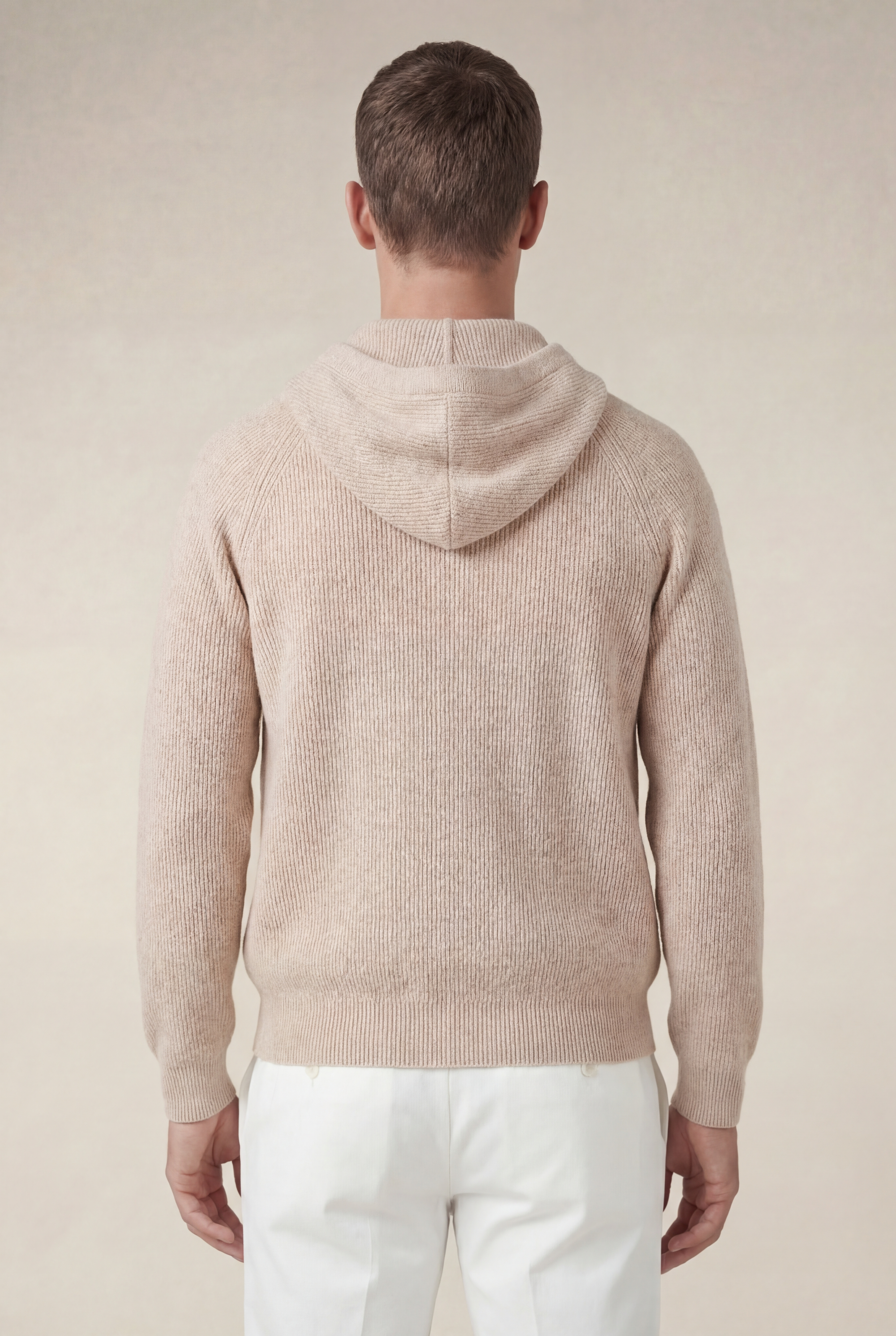 Cortina Cashmere Zip Hoodie Beige