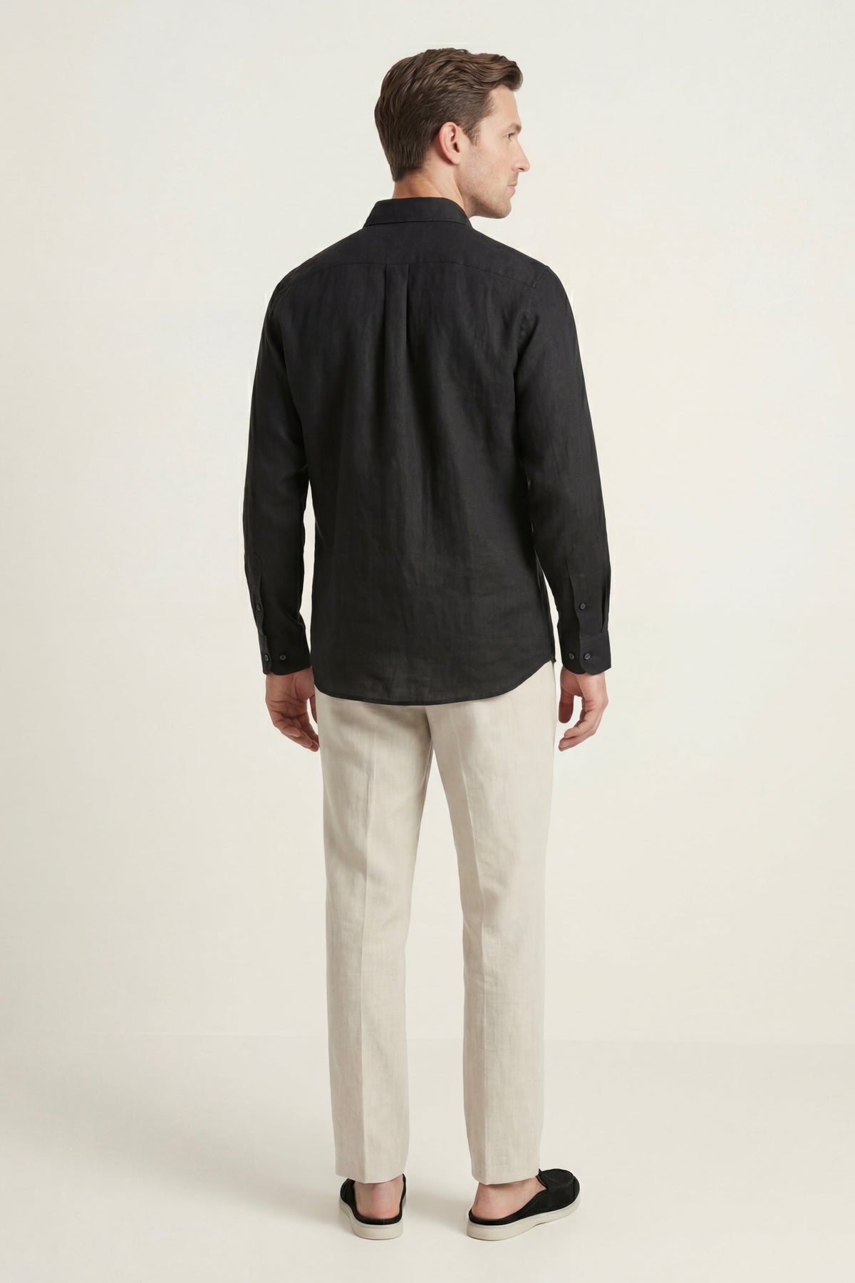 Pisa Linen Set Long Sleeve Black/Beige