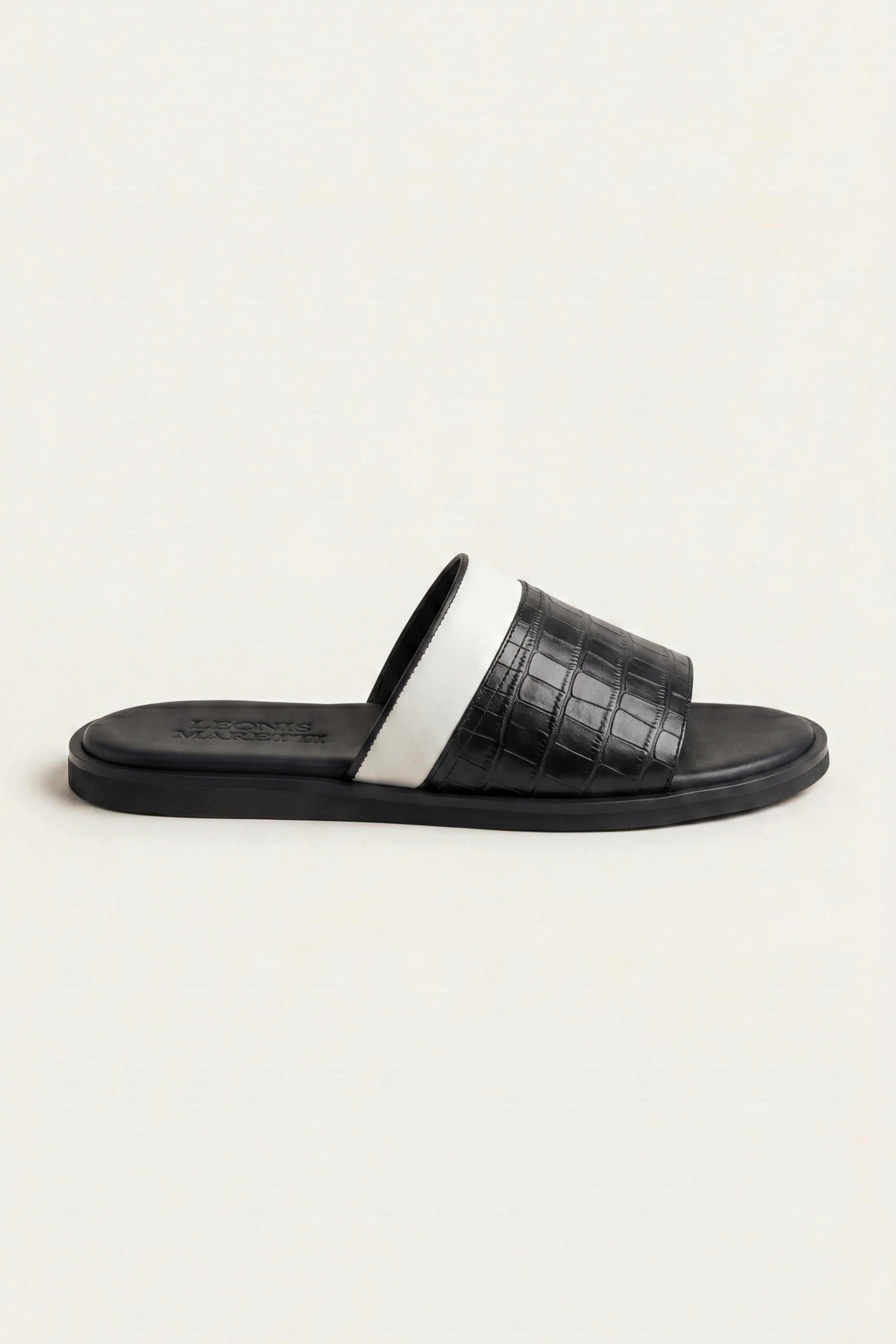 Milano Crocodile Sandal Black