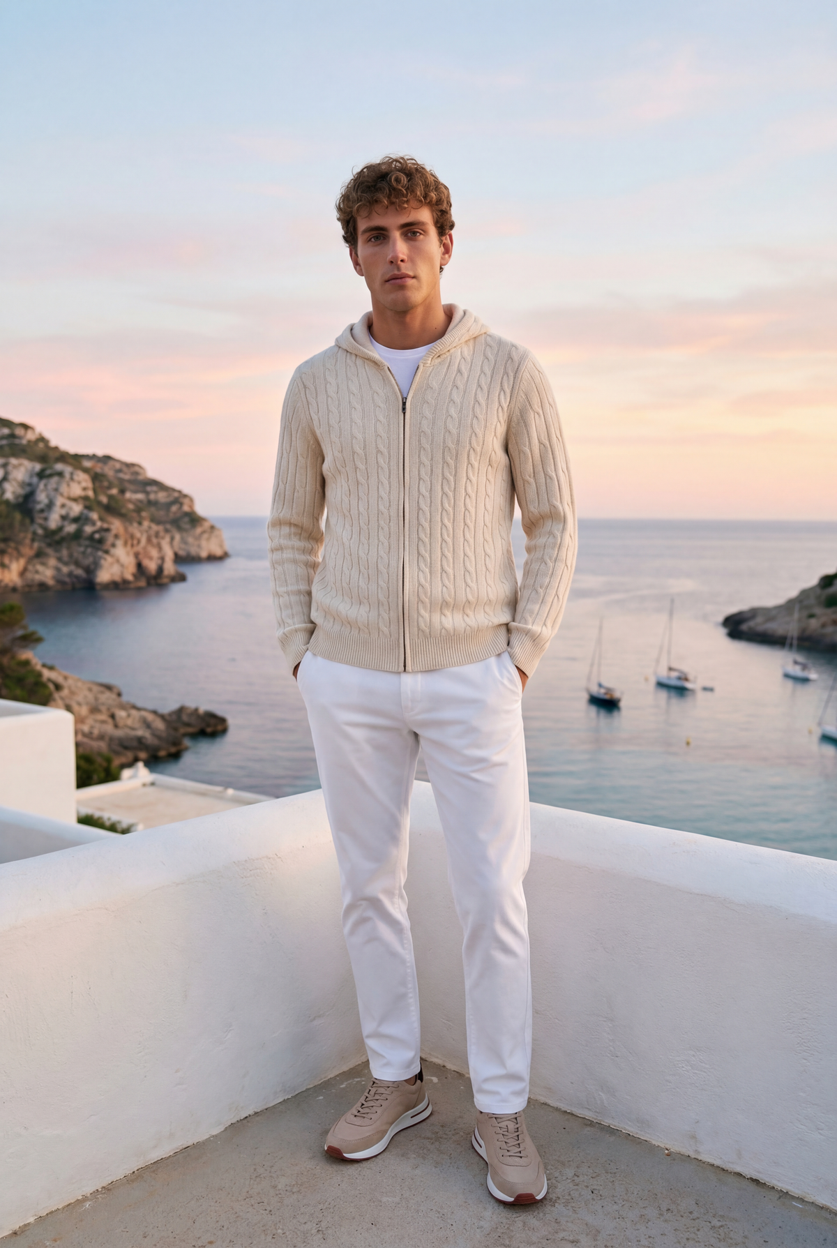 Como Cashmere Hoodie Beige