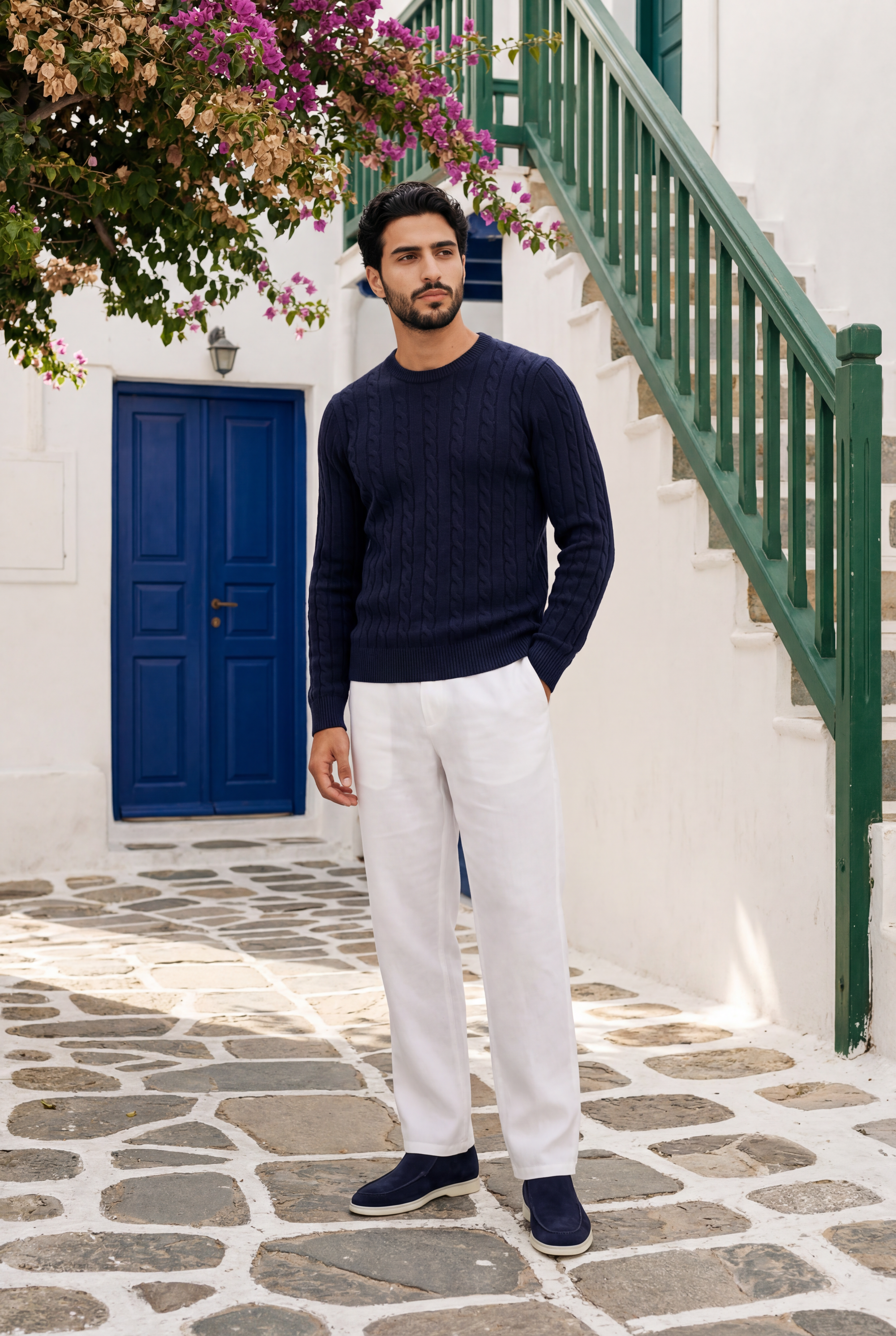 Como Cashmere Crewneck Navy