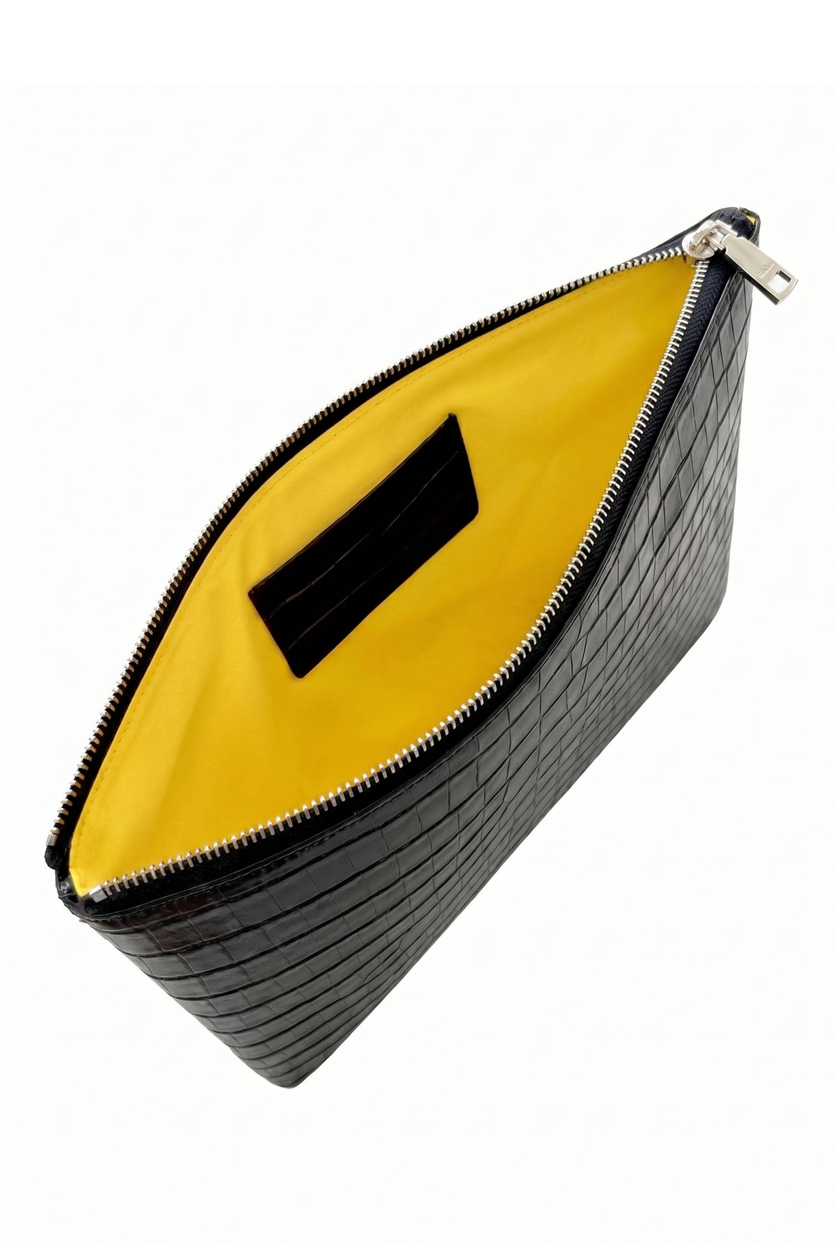 Crocodile Embossed Pouch Black