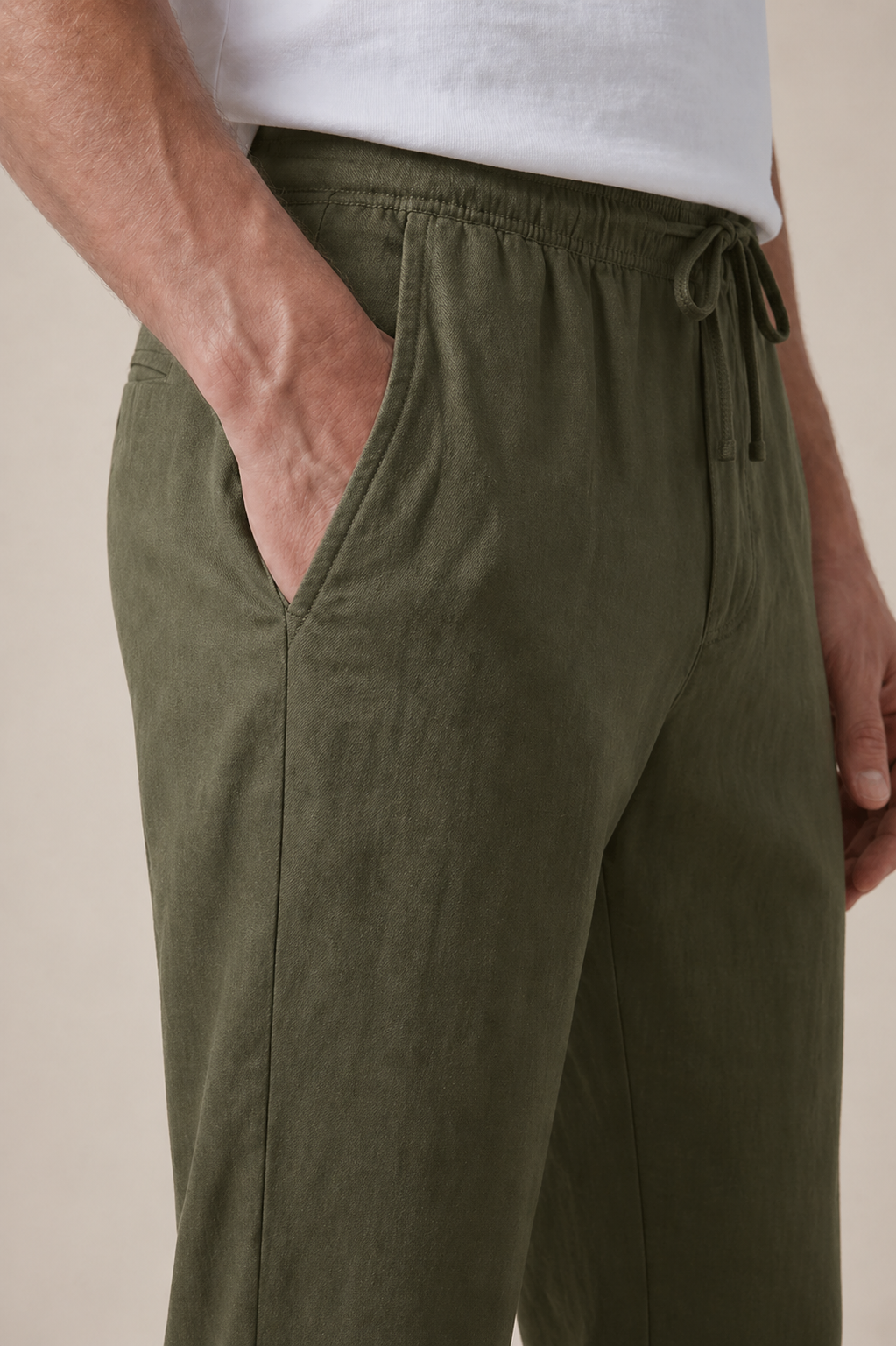Linen Trousers Olive