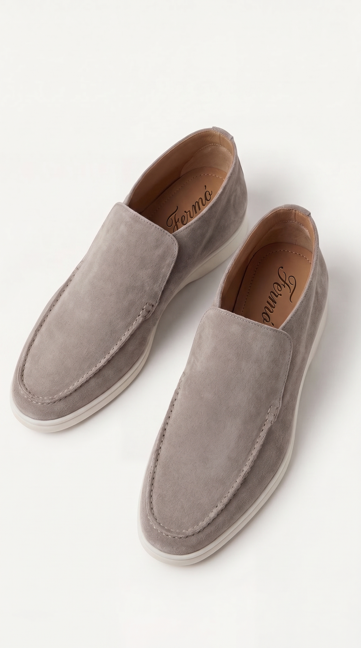 Amalfi Suede City Loafer Light Gray