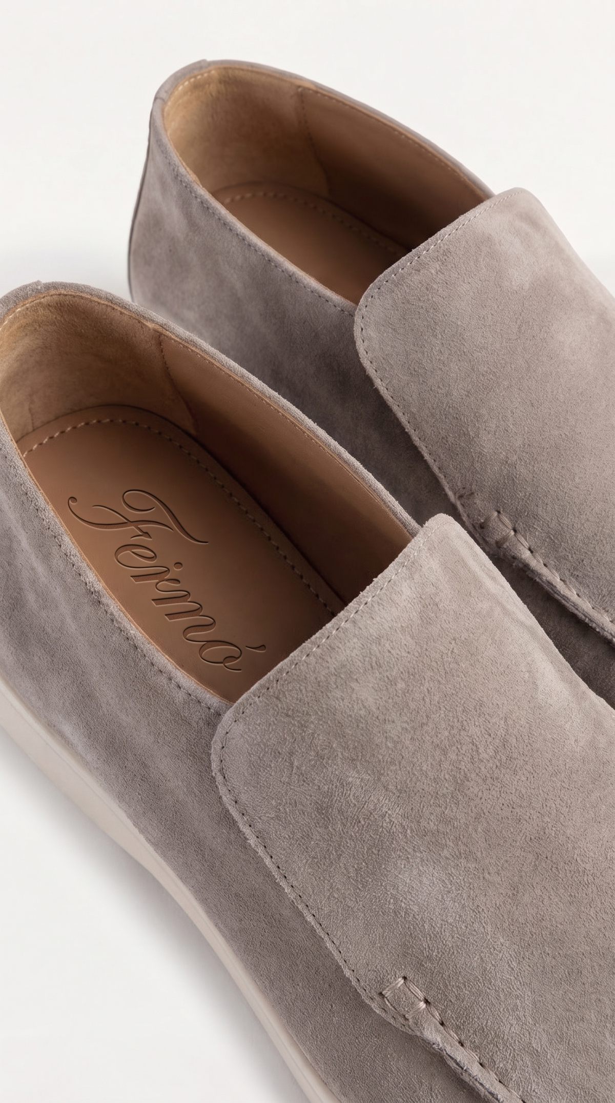 Amalfi Suede City Loafer Light Gray