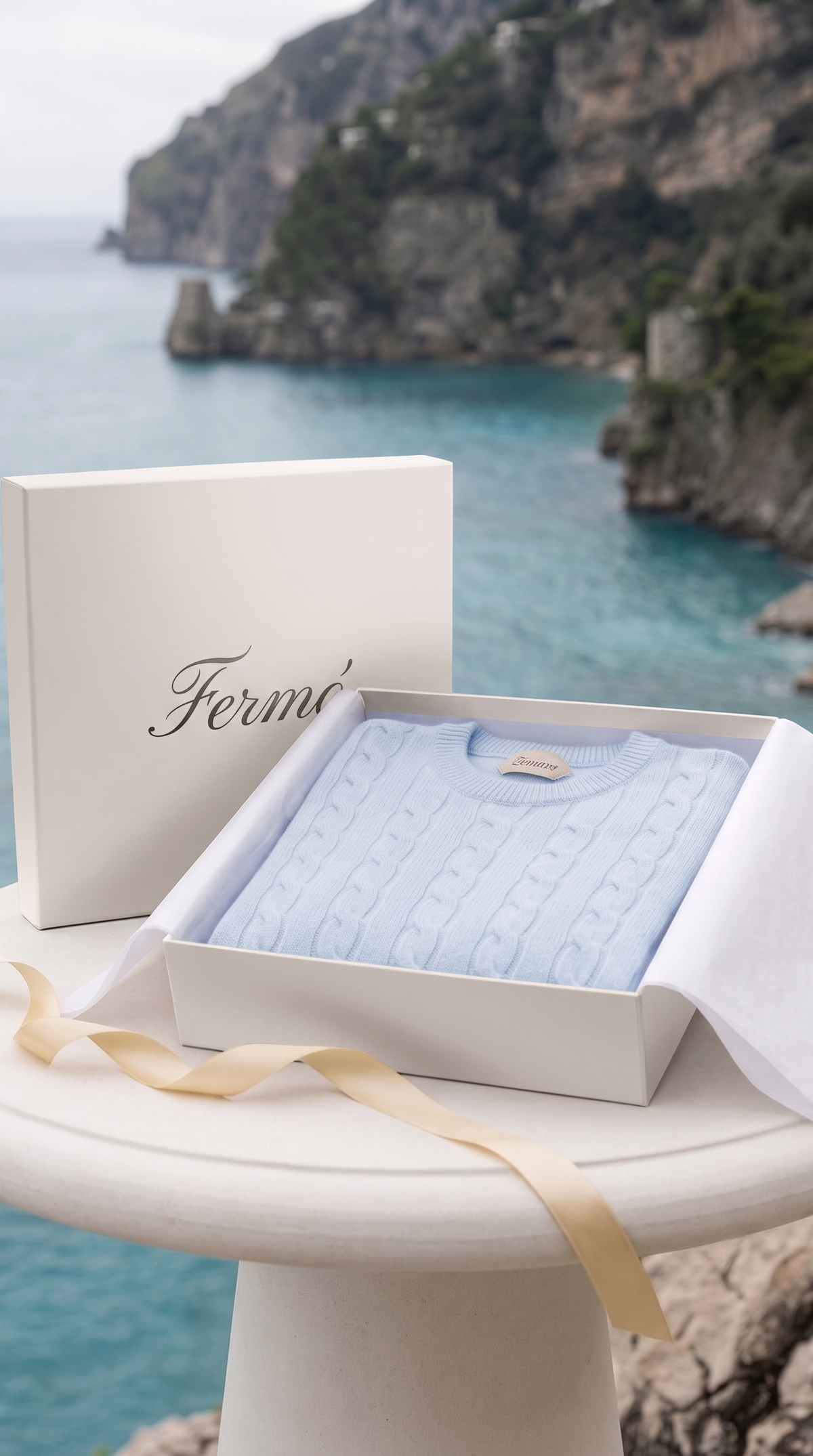 Como Cashmere Crewneck Baby Blue