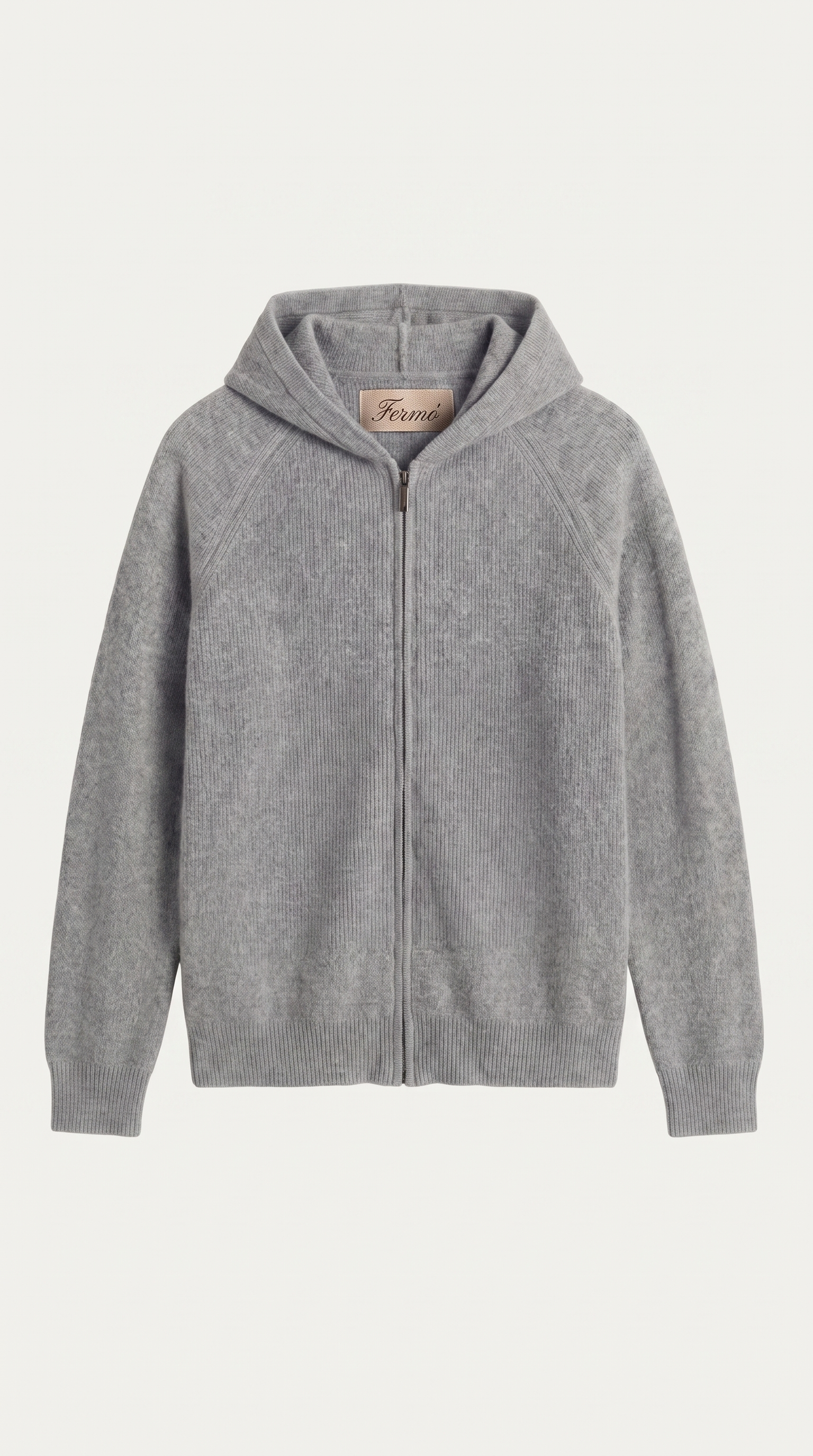 Cortina Cashmere Zip Hoodie Grey