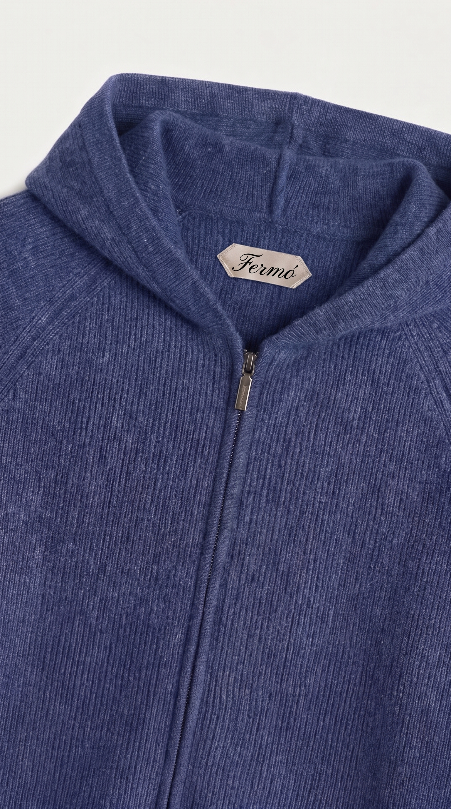 Cortina Cashmere Zip Hoodie Blue