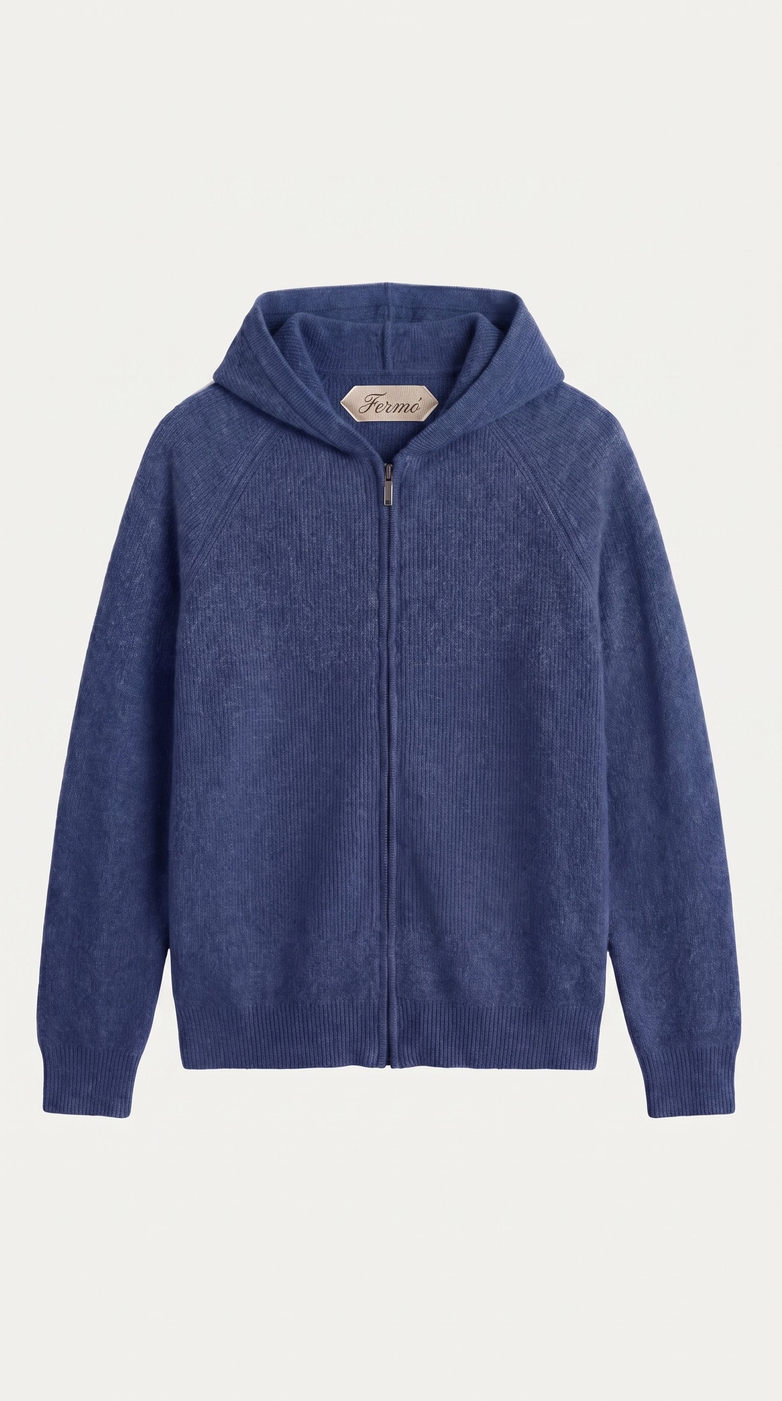 Cortina Cashmere Zip Hoodie Blue
