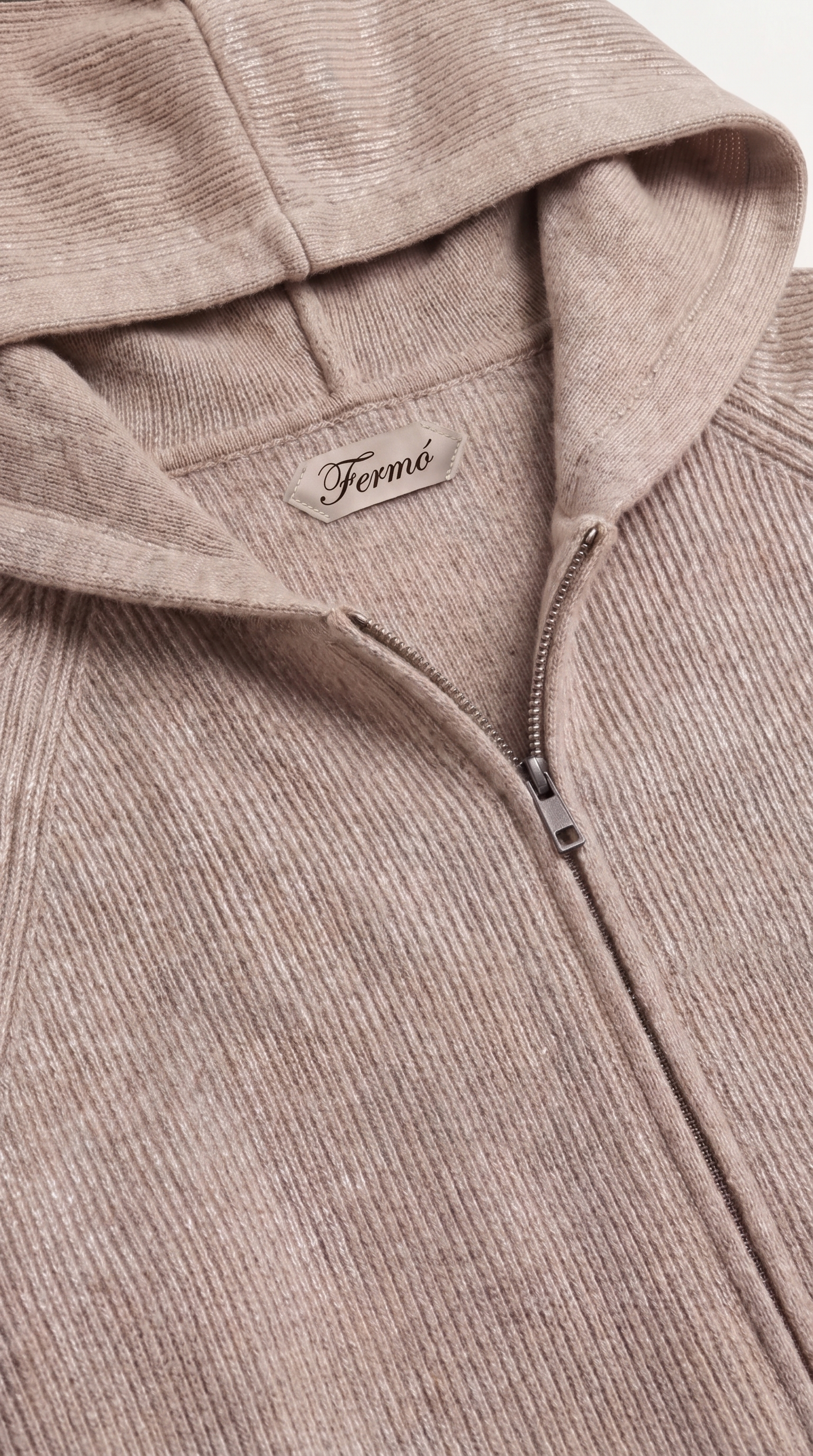Cortina Cashmere Zip Hoodie Brown