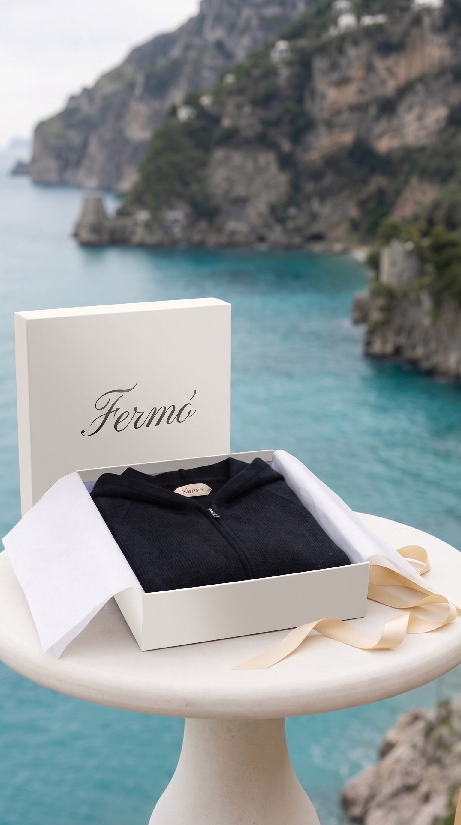 Cortina Cashmere Zip Hoodie Black