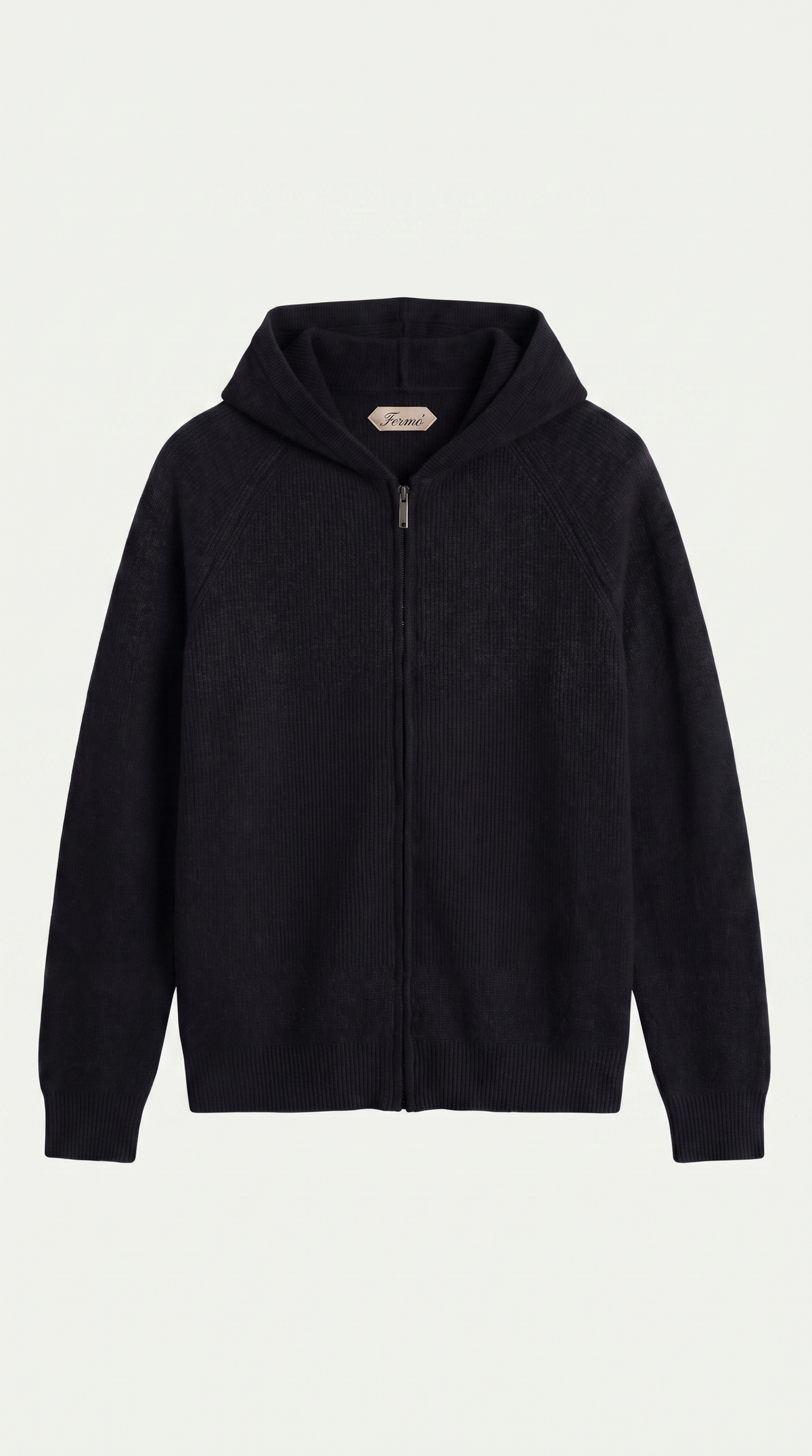 Cortina Cashmere Zip Hoodie Black