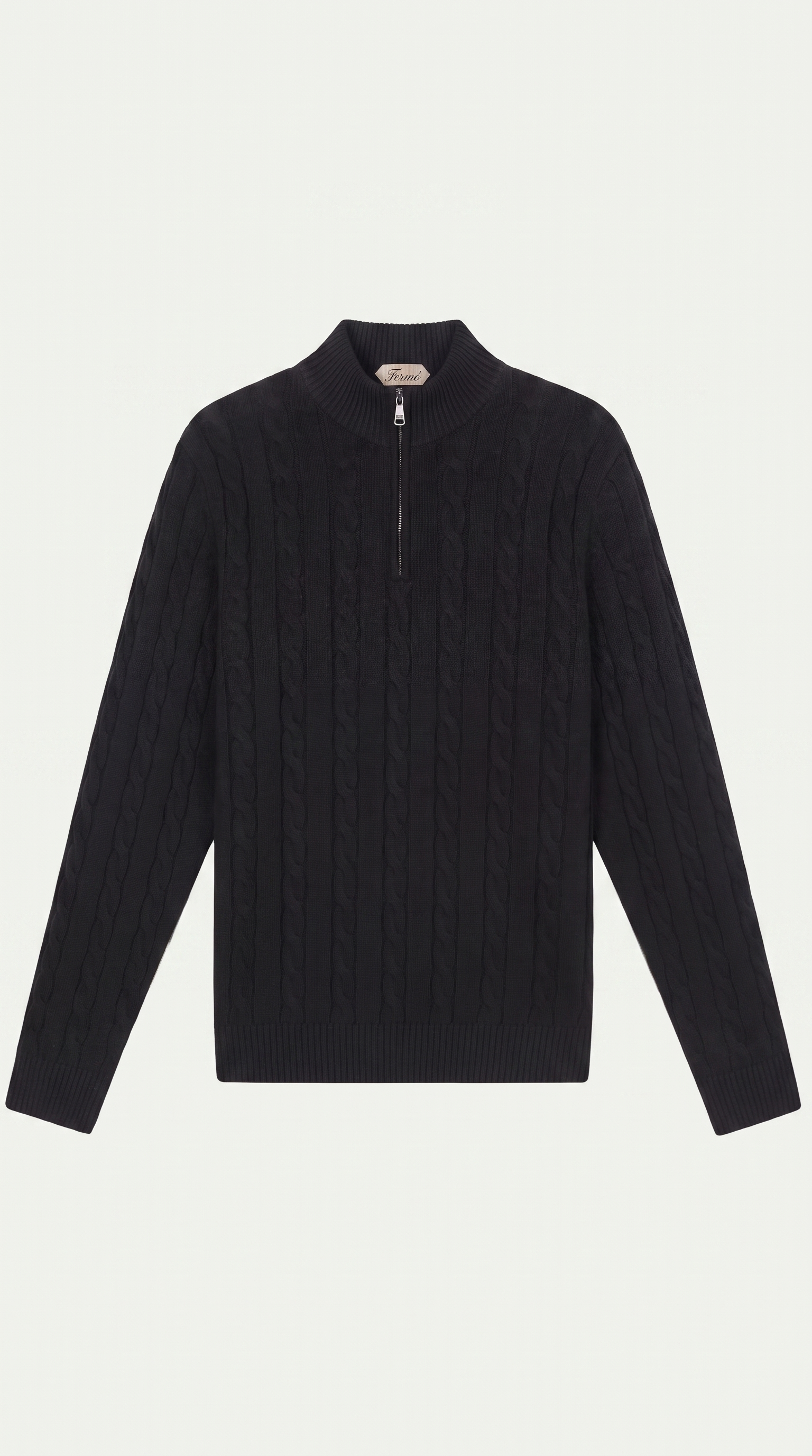 Como Cashmere Quarter Zip Black