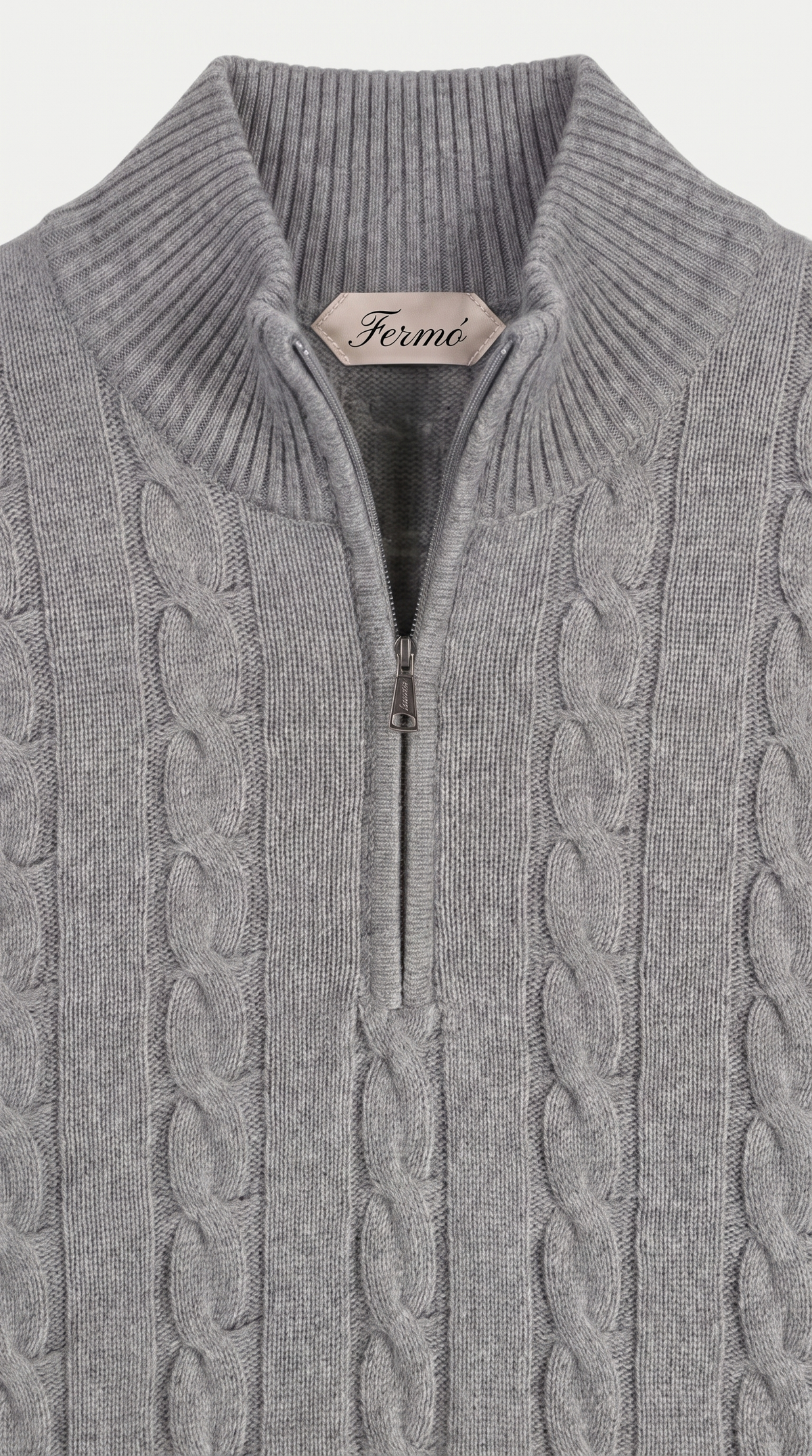 Como Cashmere Quarter Zip Dark Grey