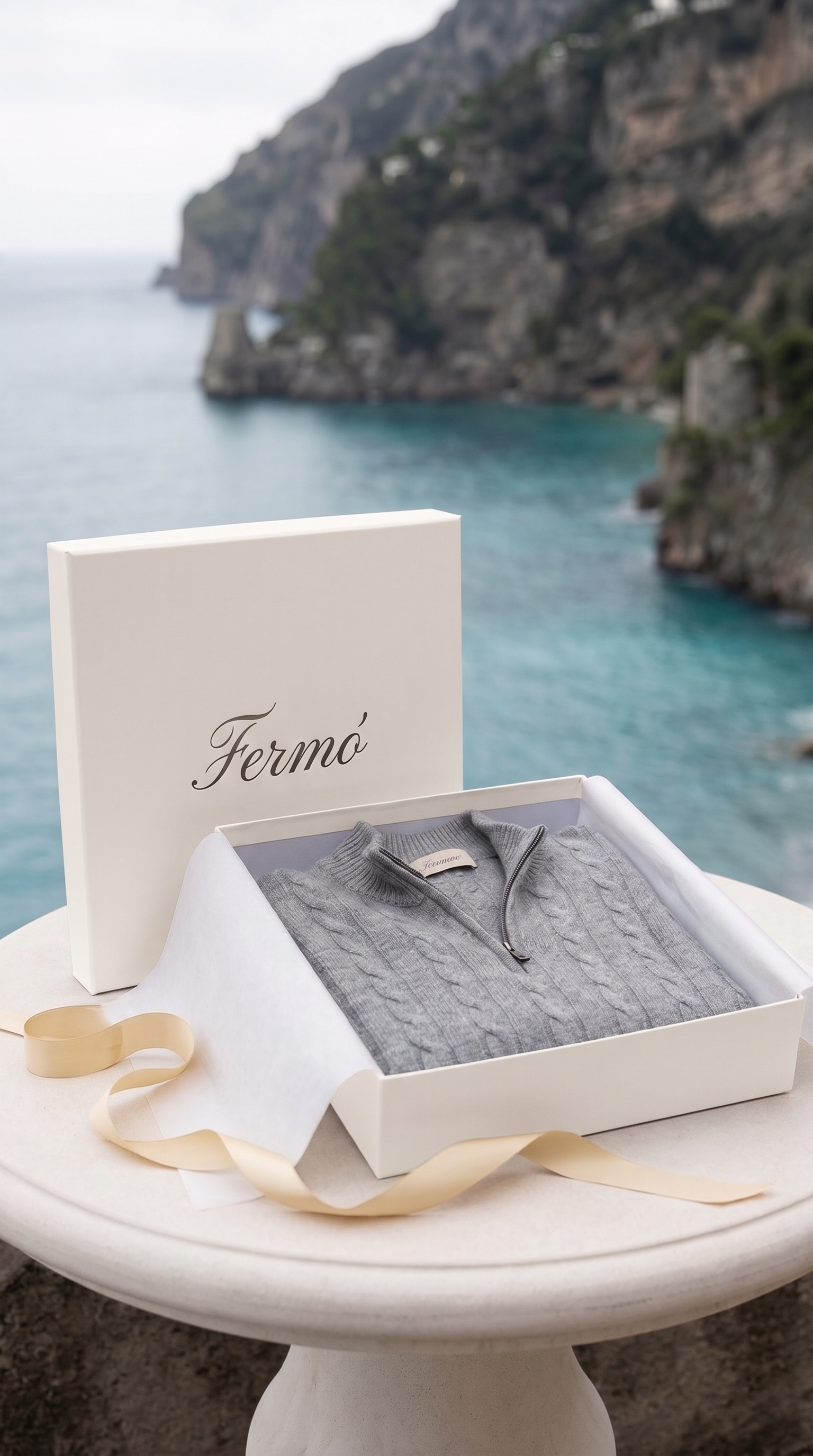 Como Cashmere Quarter Zip Dark Grey