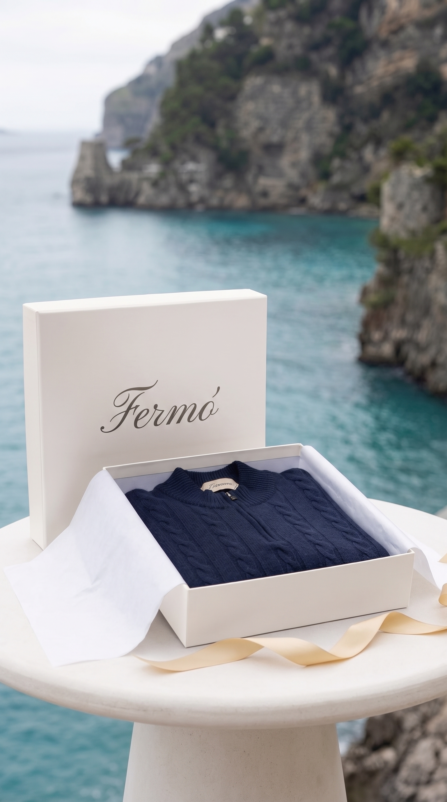 Como Cashmere Quarter Zip Navy