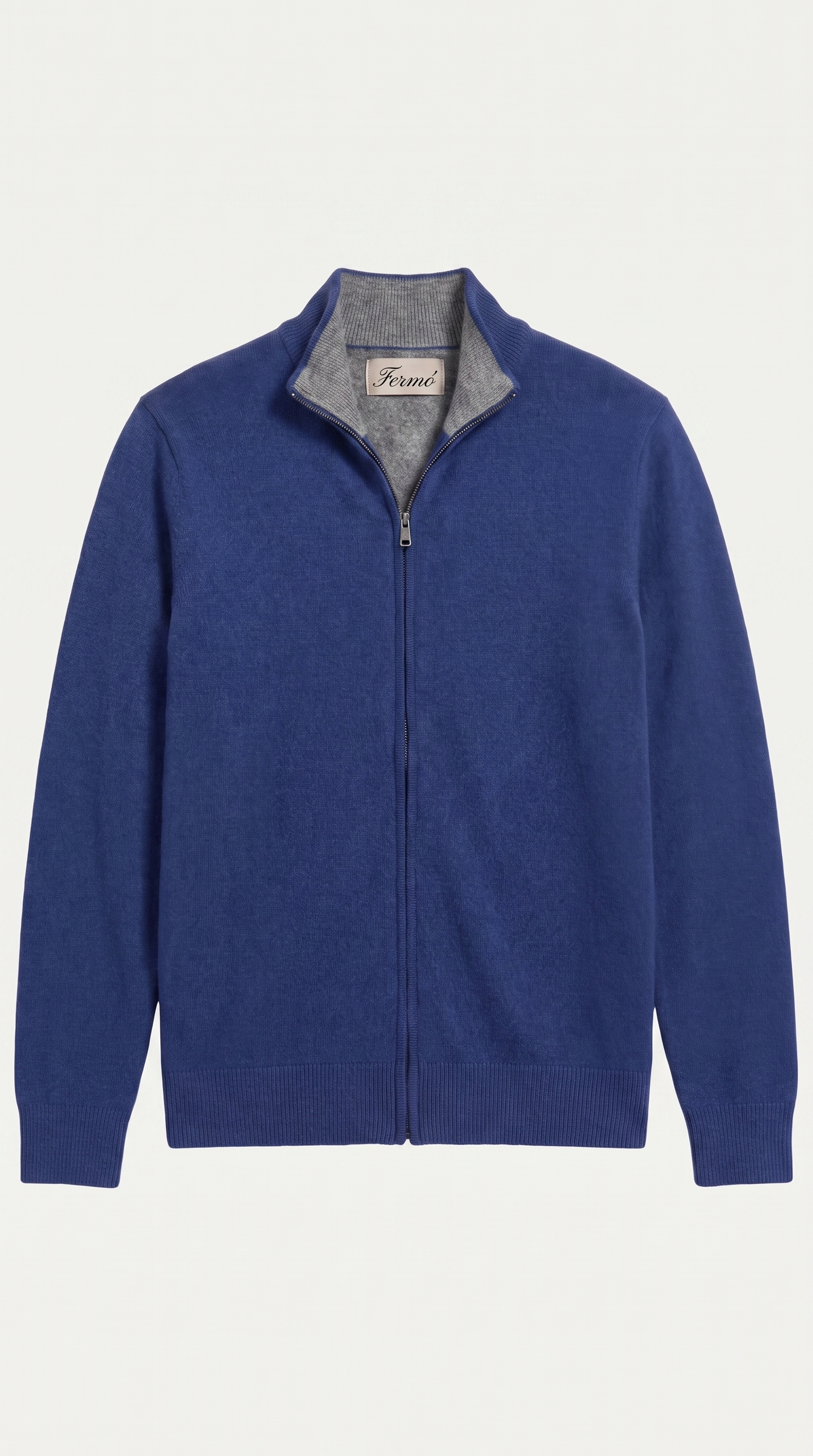 Sorrento Cashmere Full-Zip Knit Blue