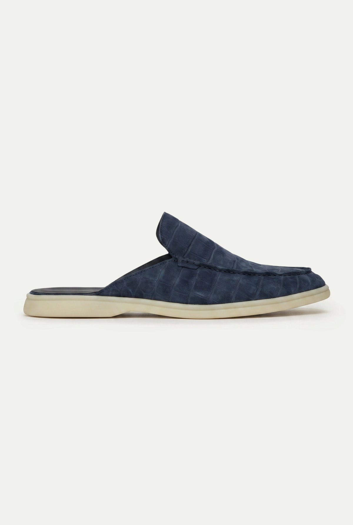 Yacht Mule Nubuck Crocodile Navy