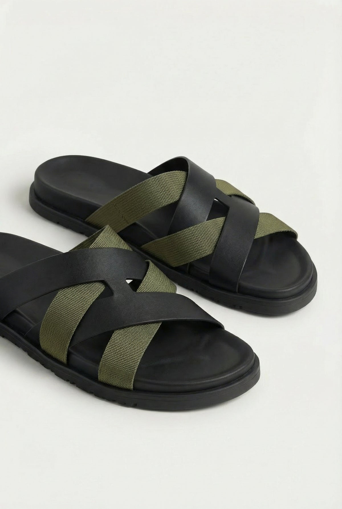Amalfi Leather Sandal Black Olive