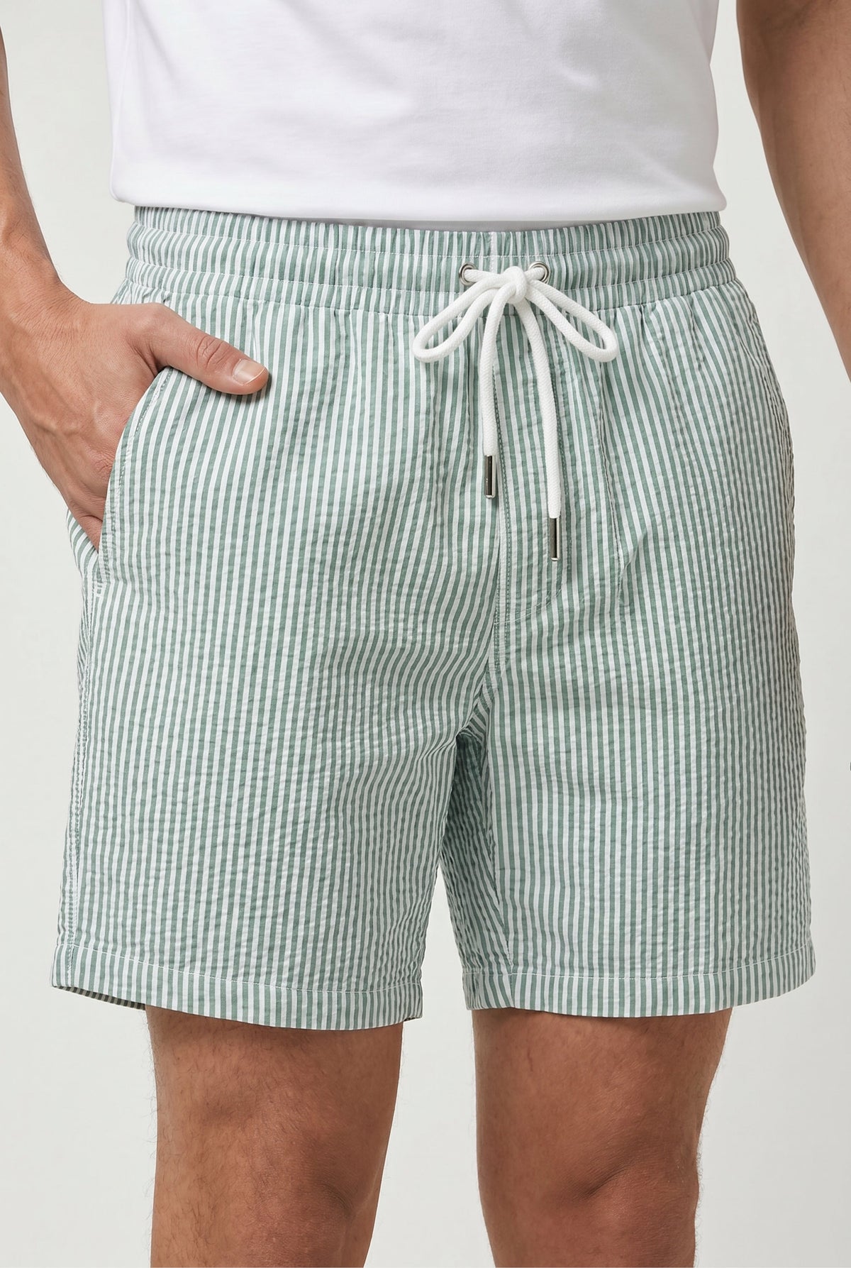 Amalfi Swim Short Green/White Stripe