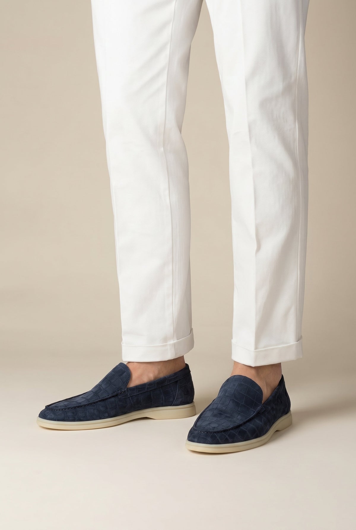 Yacht Mule Nubuck Crocodile Navy