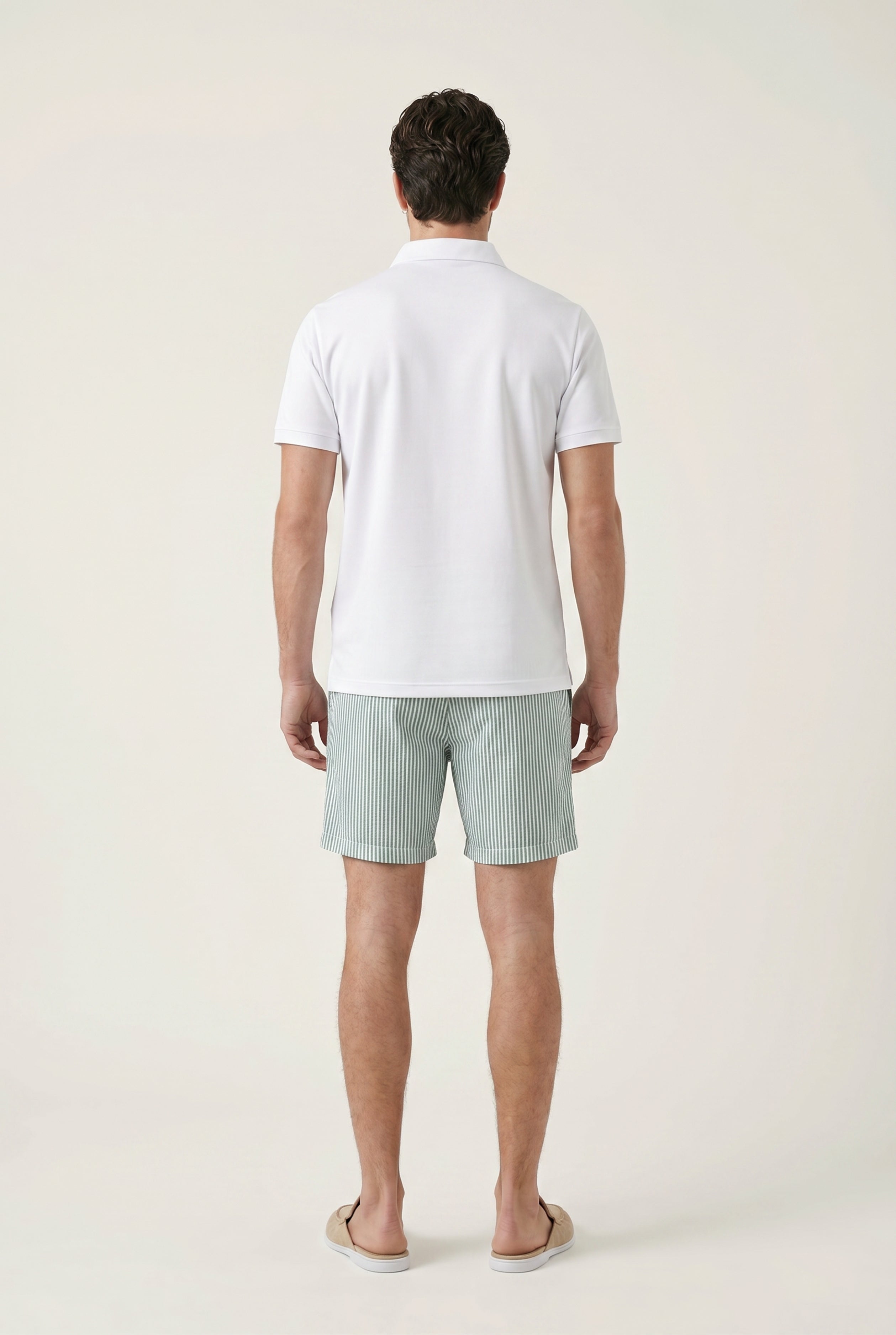 Amalfi Swim Short Green/White Stripe