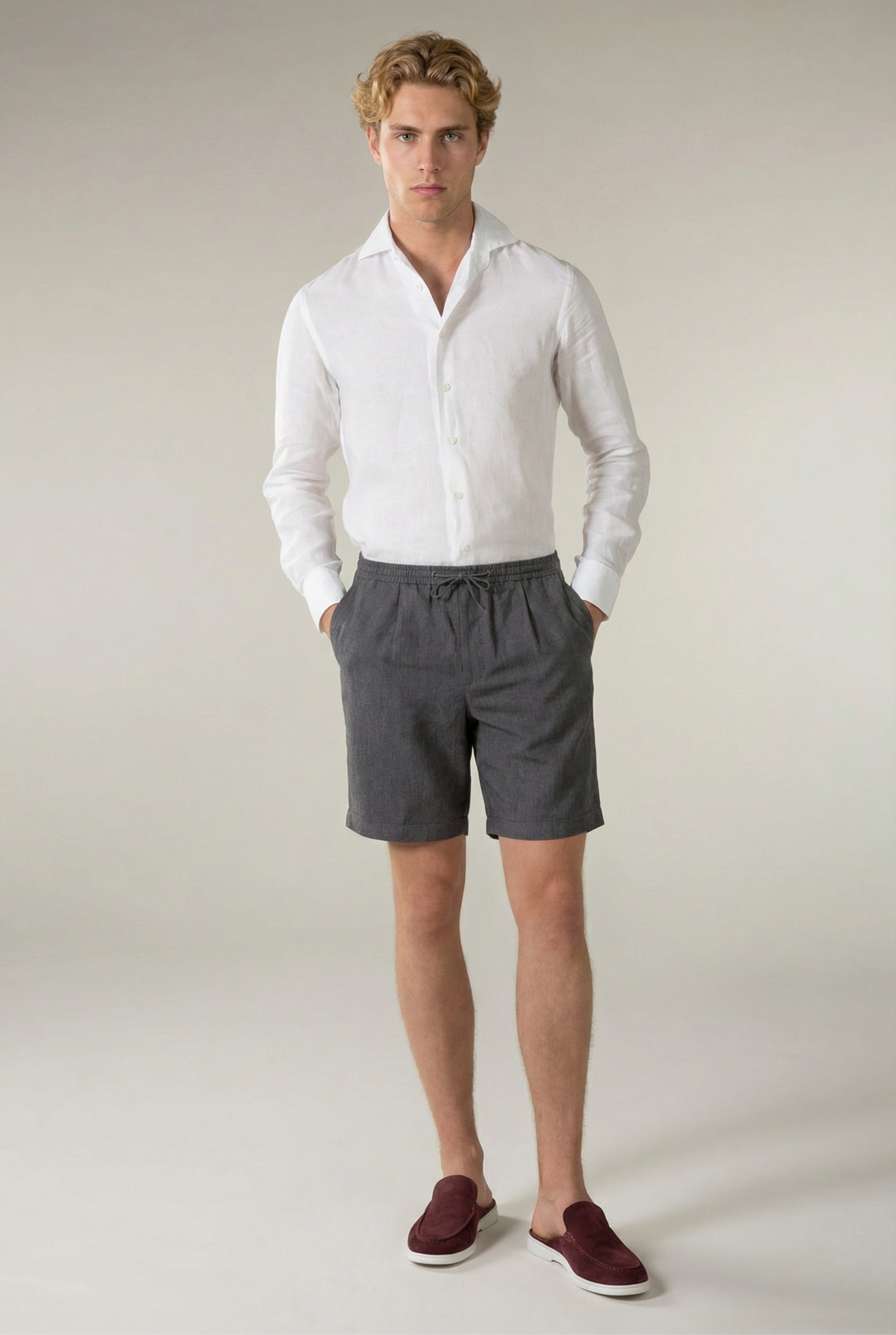 Amalfi Linen Short Grey